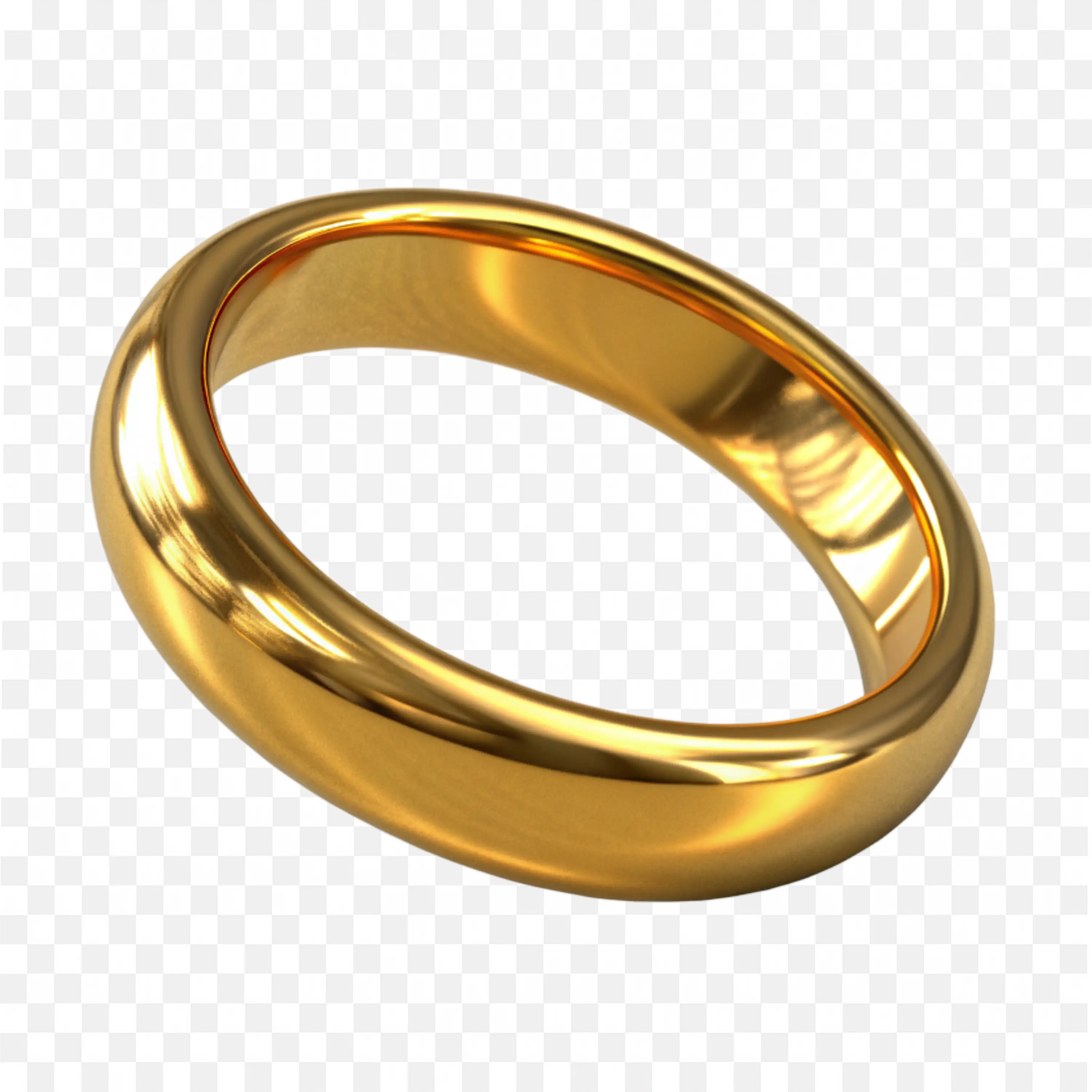 Simple Polished Gold Ring for Daily Or Formal Wear Png Free