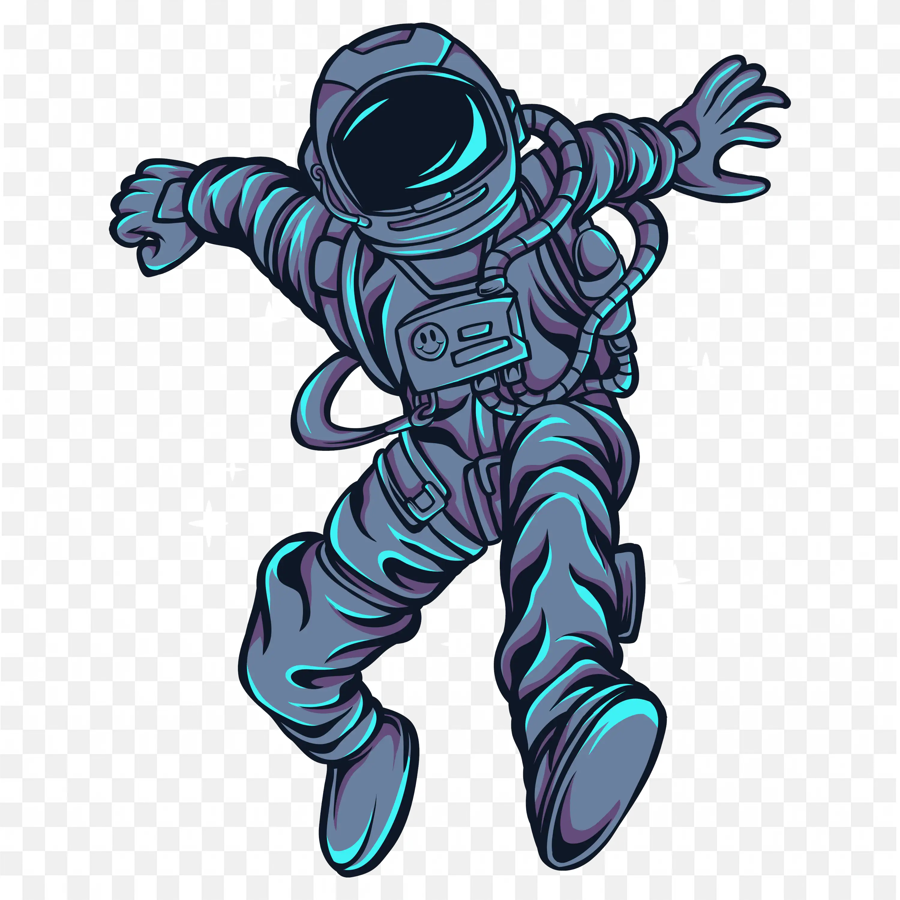 Space Suited Astronaut Floating a Vector Art Free Png Image