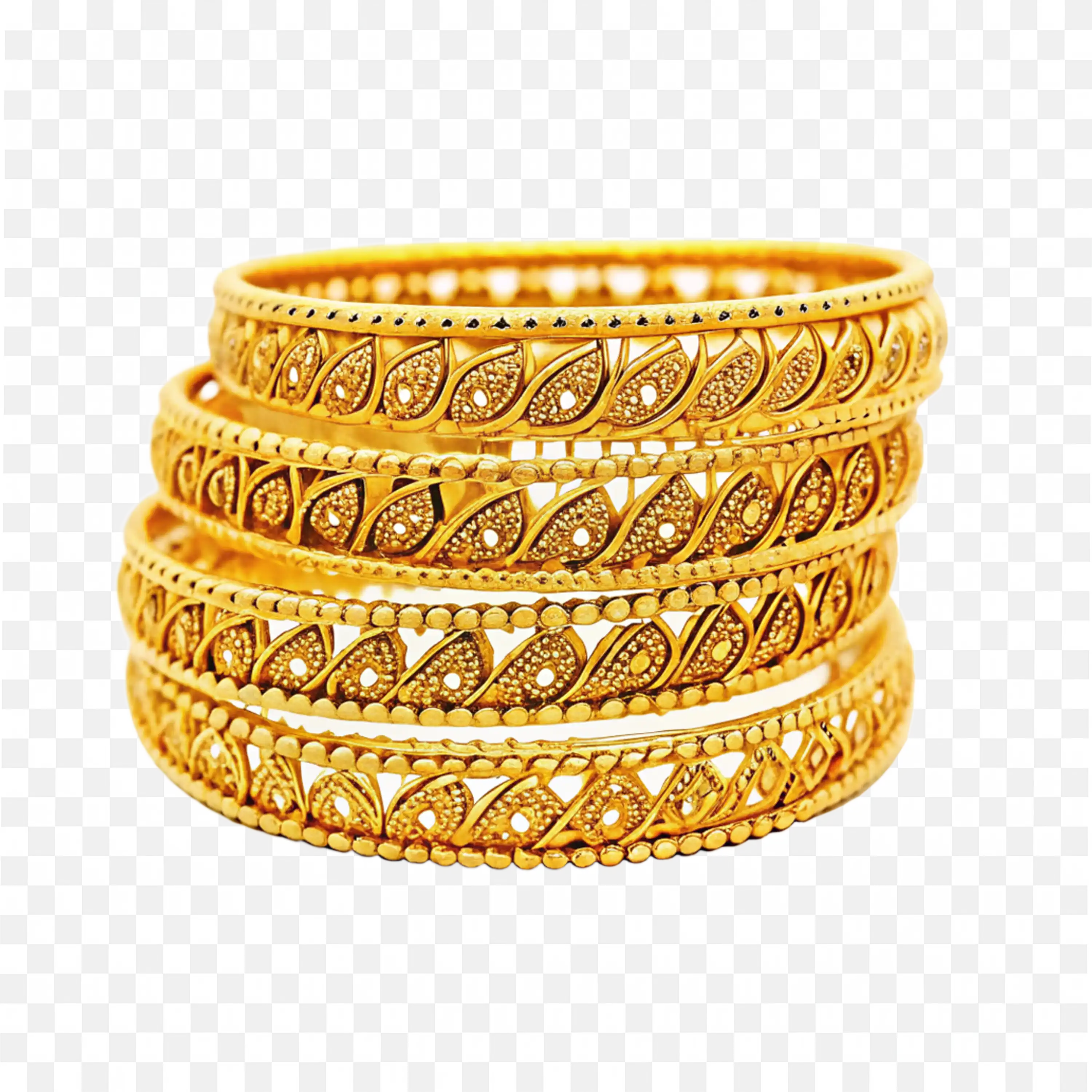 Download the Stack of Traditional Gold Bangles for Women