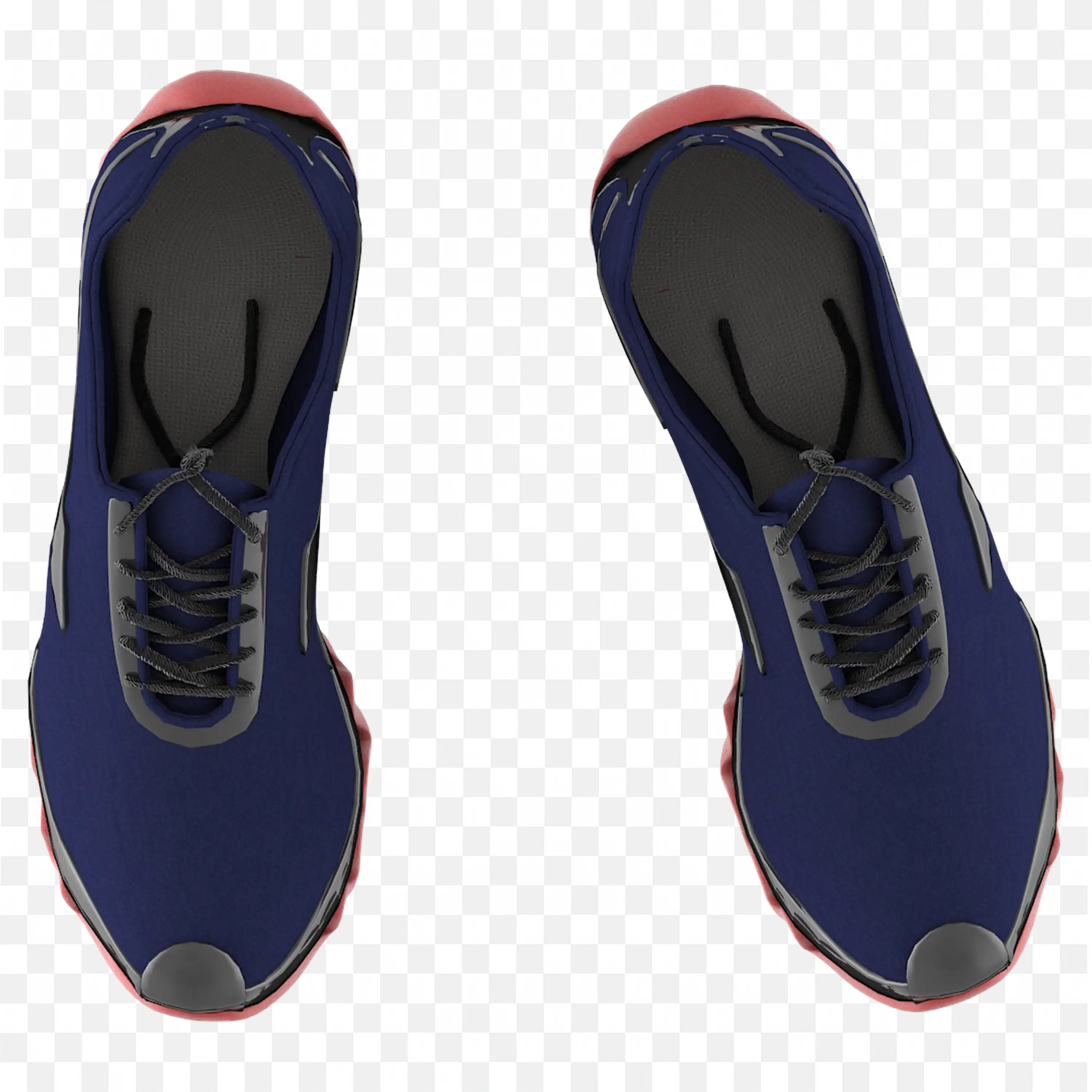 Stunning Pair of Blue Mixed with Red Running Shoes Png Free