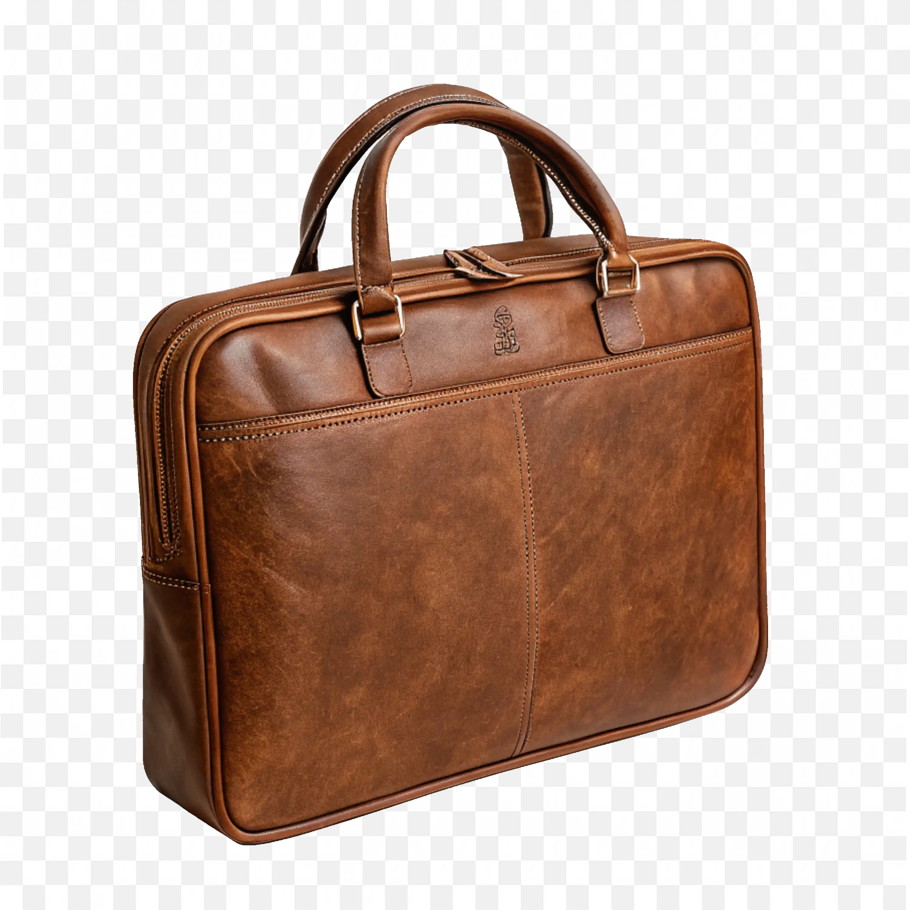 Png of a Stylish Brown Leather Office Bag for Free Download