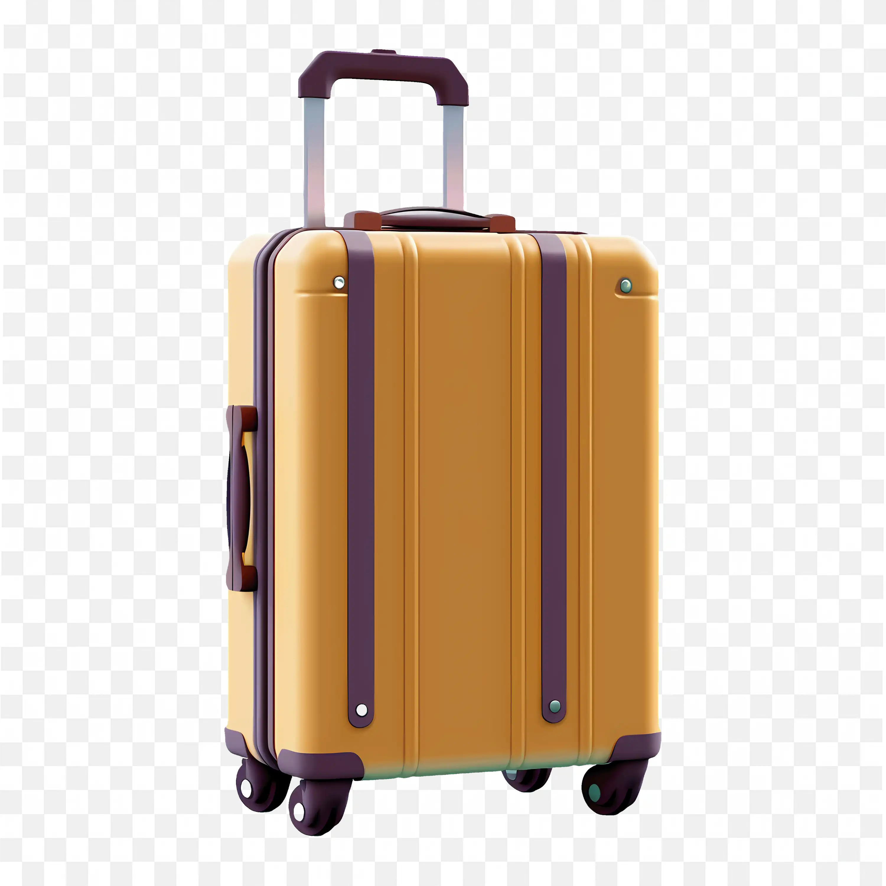 Tall Yellow Suitcase with Spinner Wheels Free Png Download