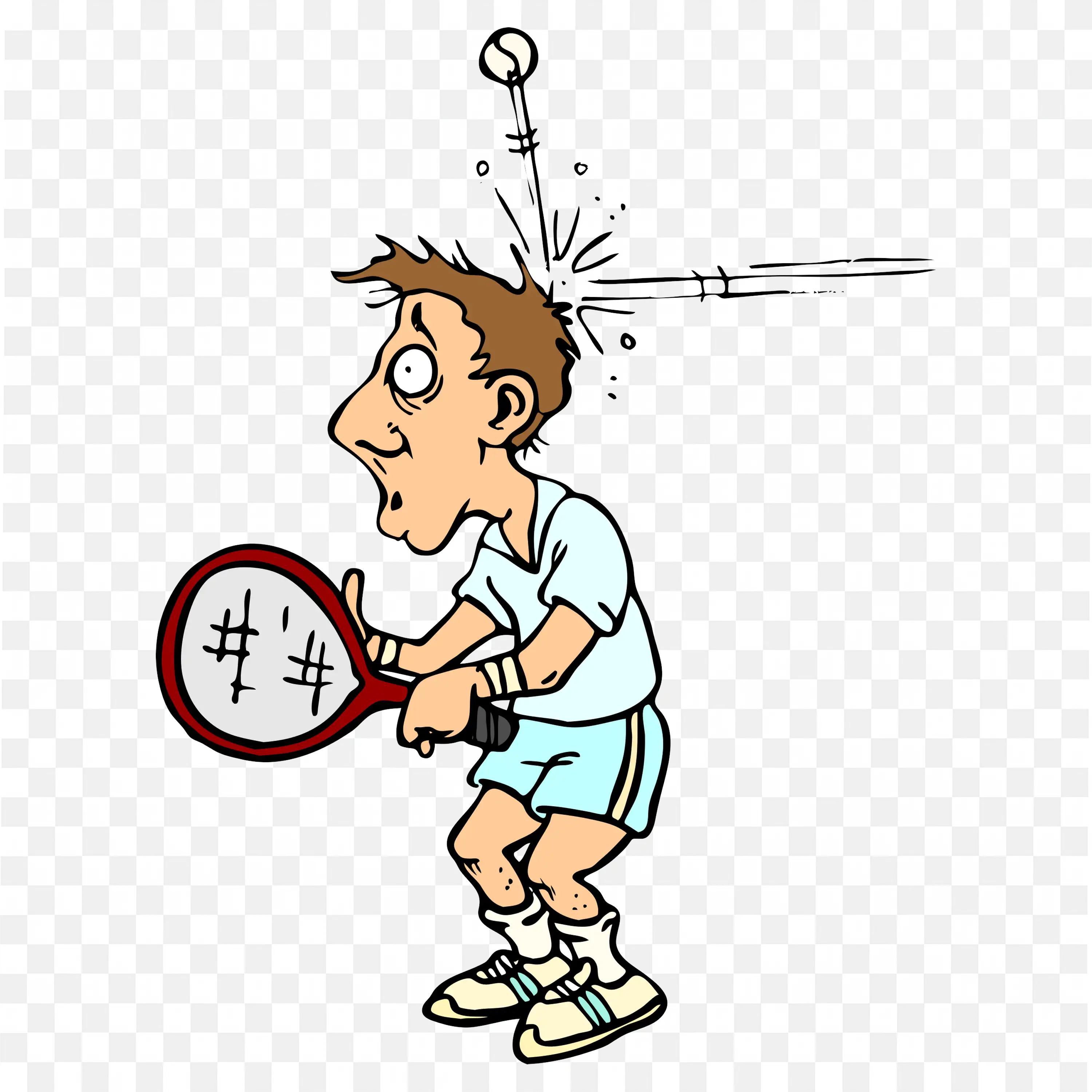 Tennis Player Reacting to Ball Hitting His Head Free Png