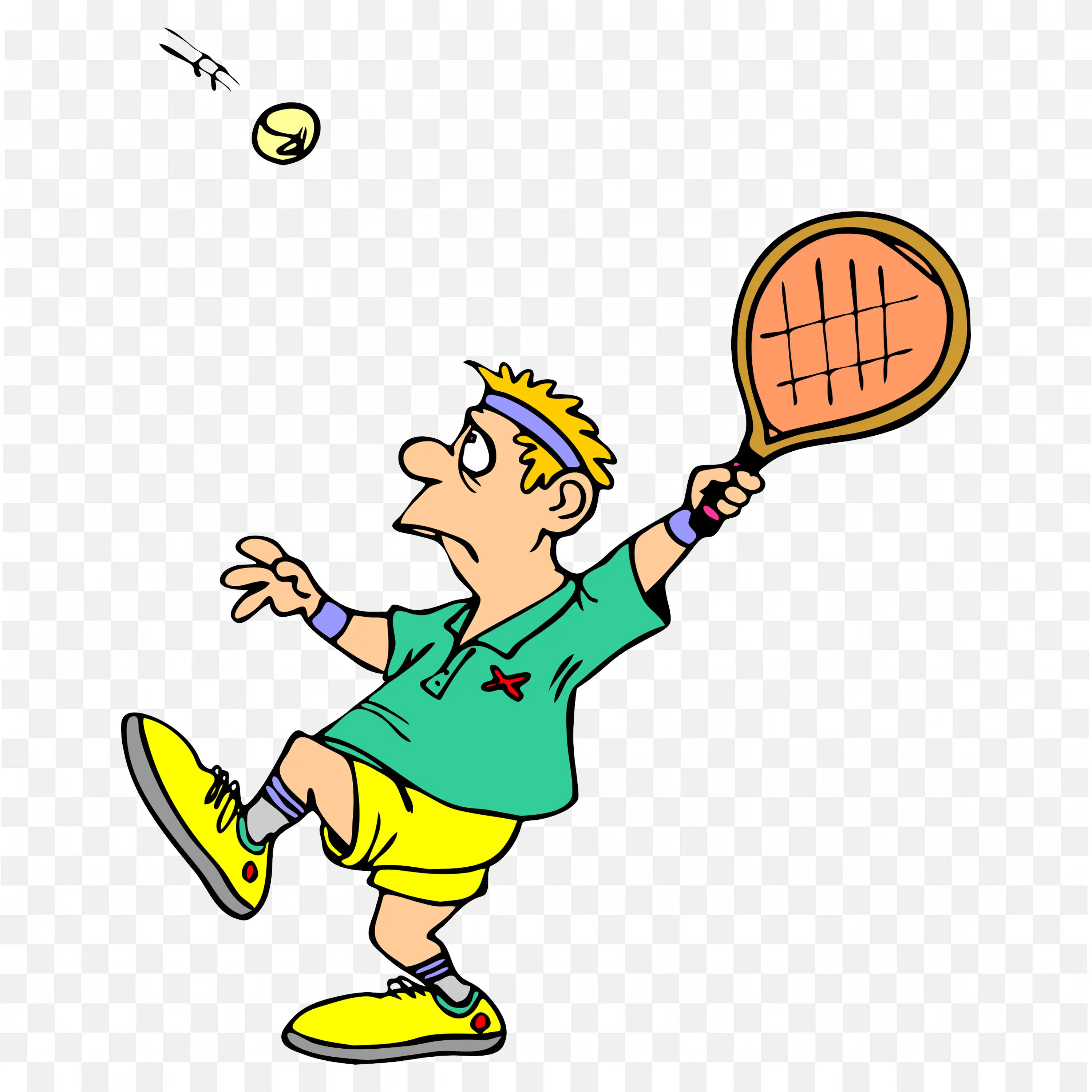 Tennis Player Swinging a Racket to Hit the Ball the Png