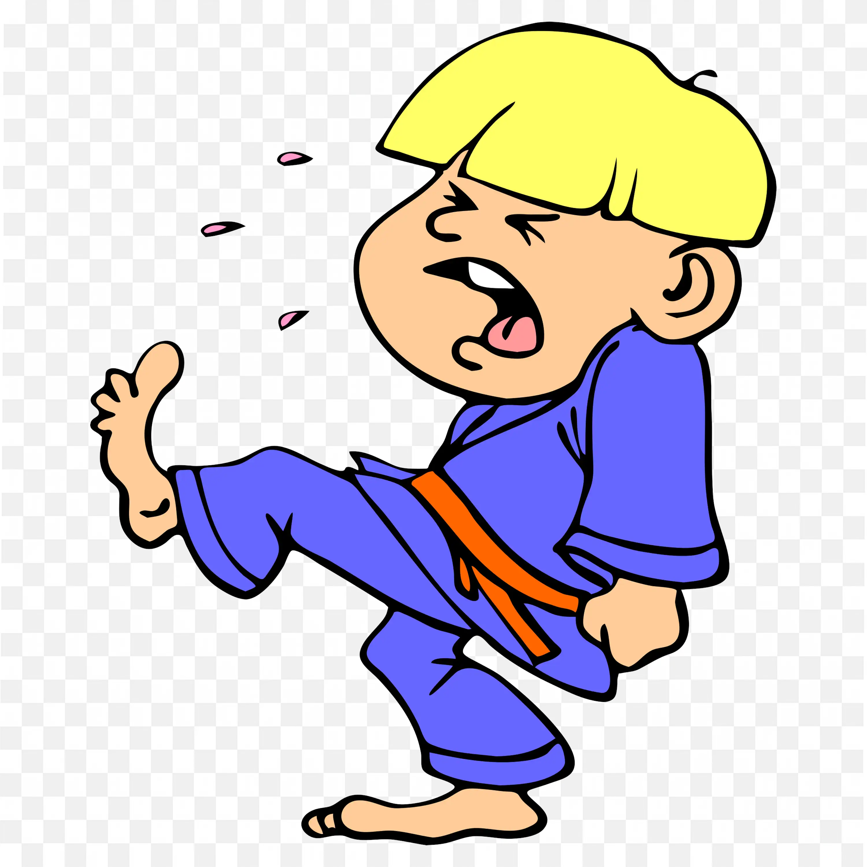 Upset Child Practicing Karate with Crying Free Png Download
