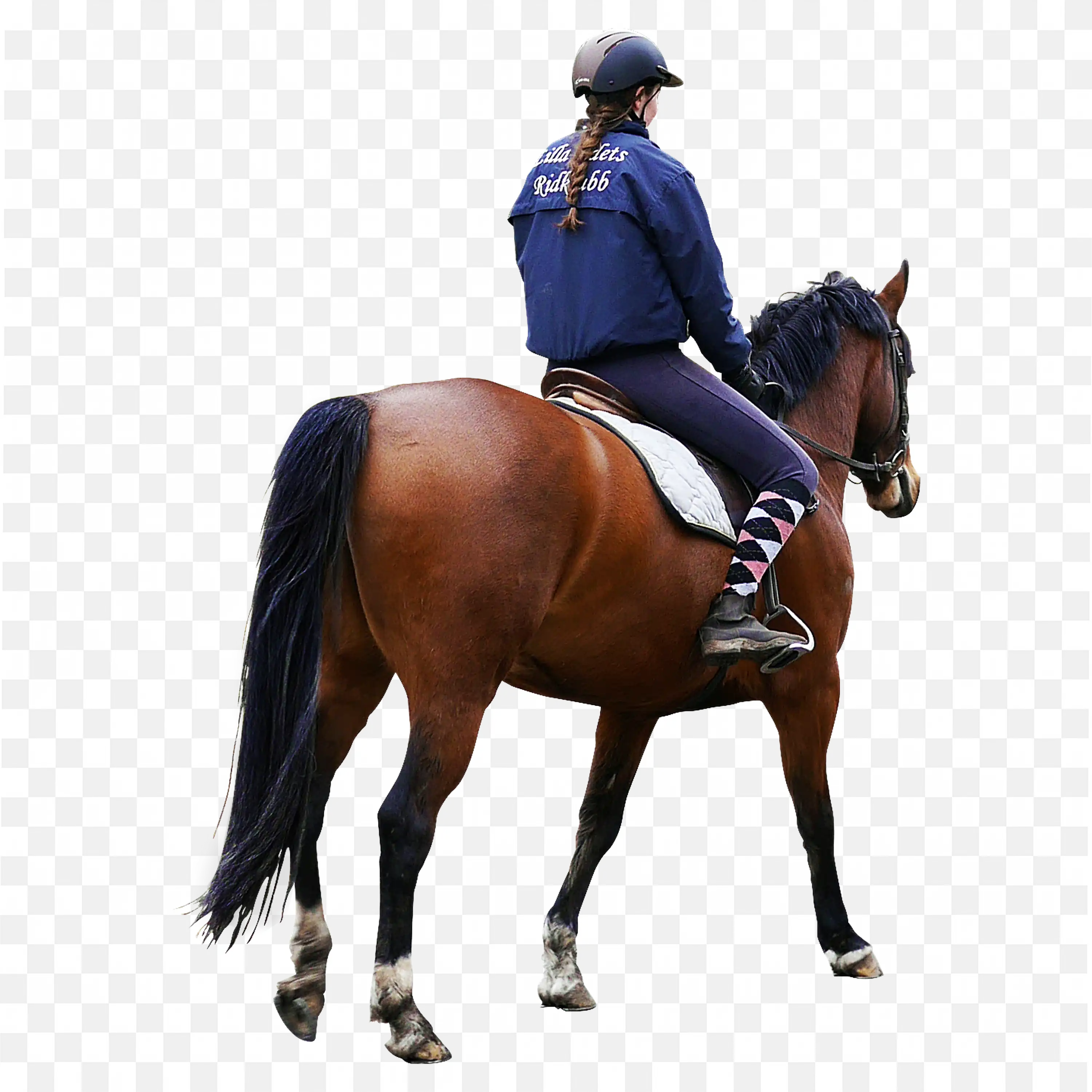 Woman Riding Brown Horse Wearing a Helmet Png Download