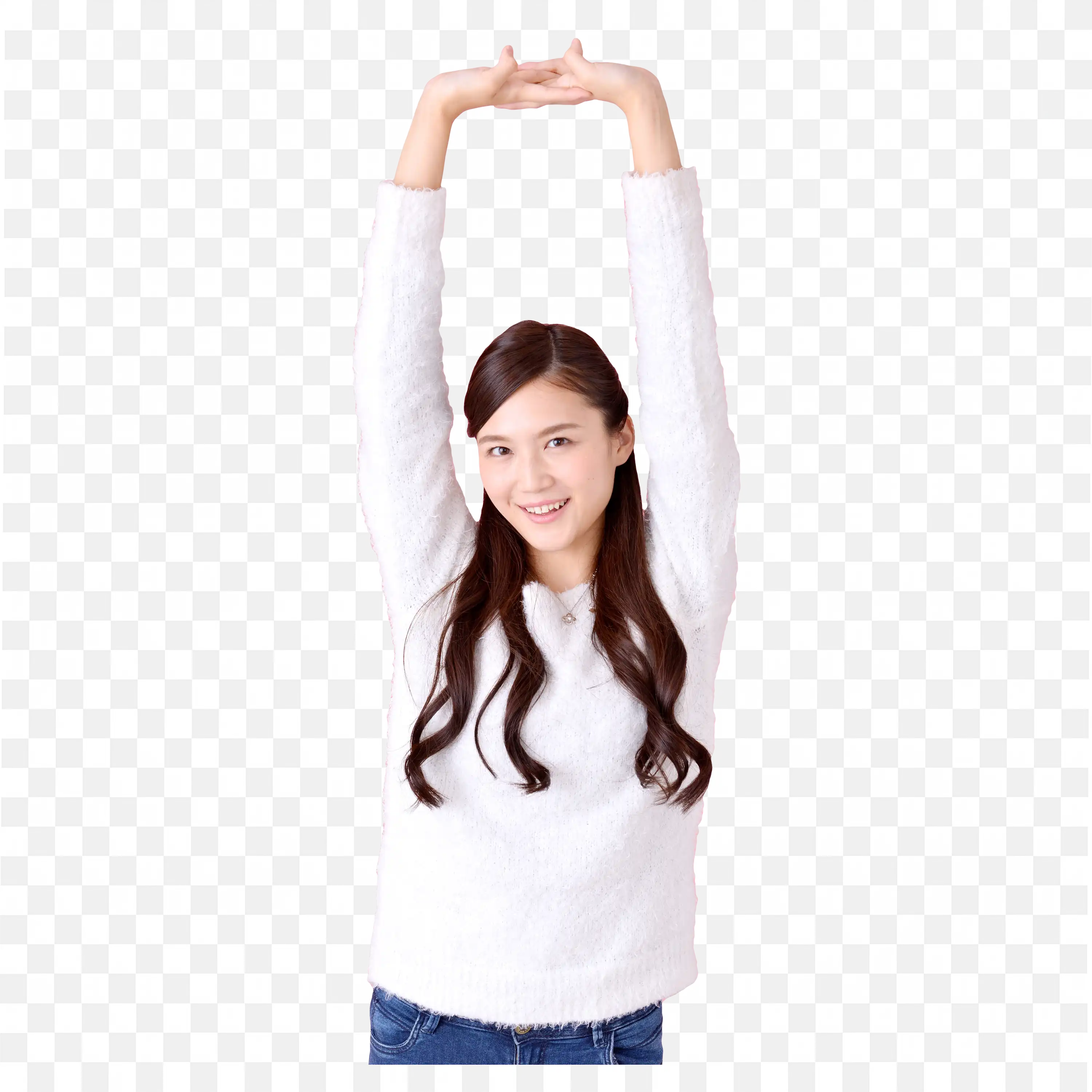 Woman Stretching with Hands Over Head Png Download Free