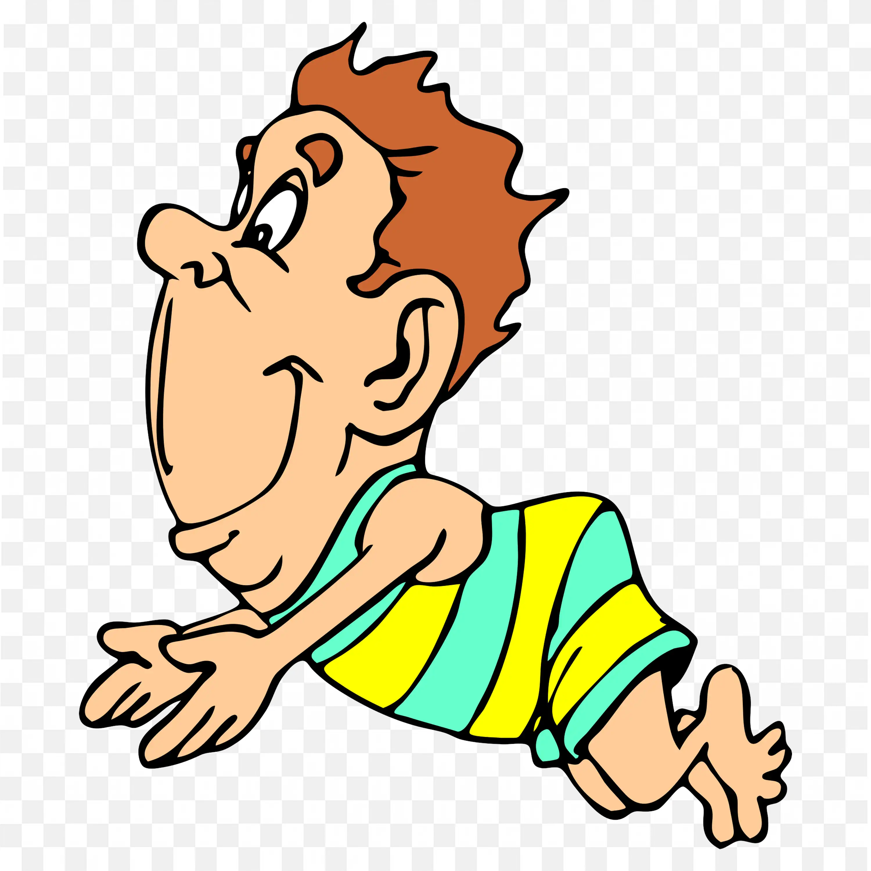 Young Boy Preparing to Swim Into the Blue Water Png Free