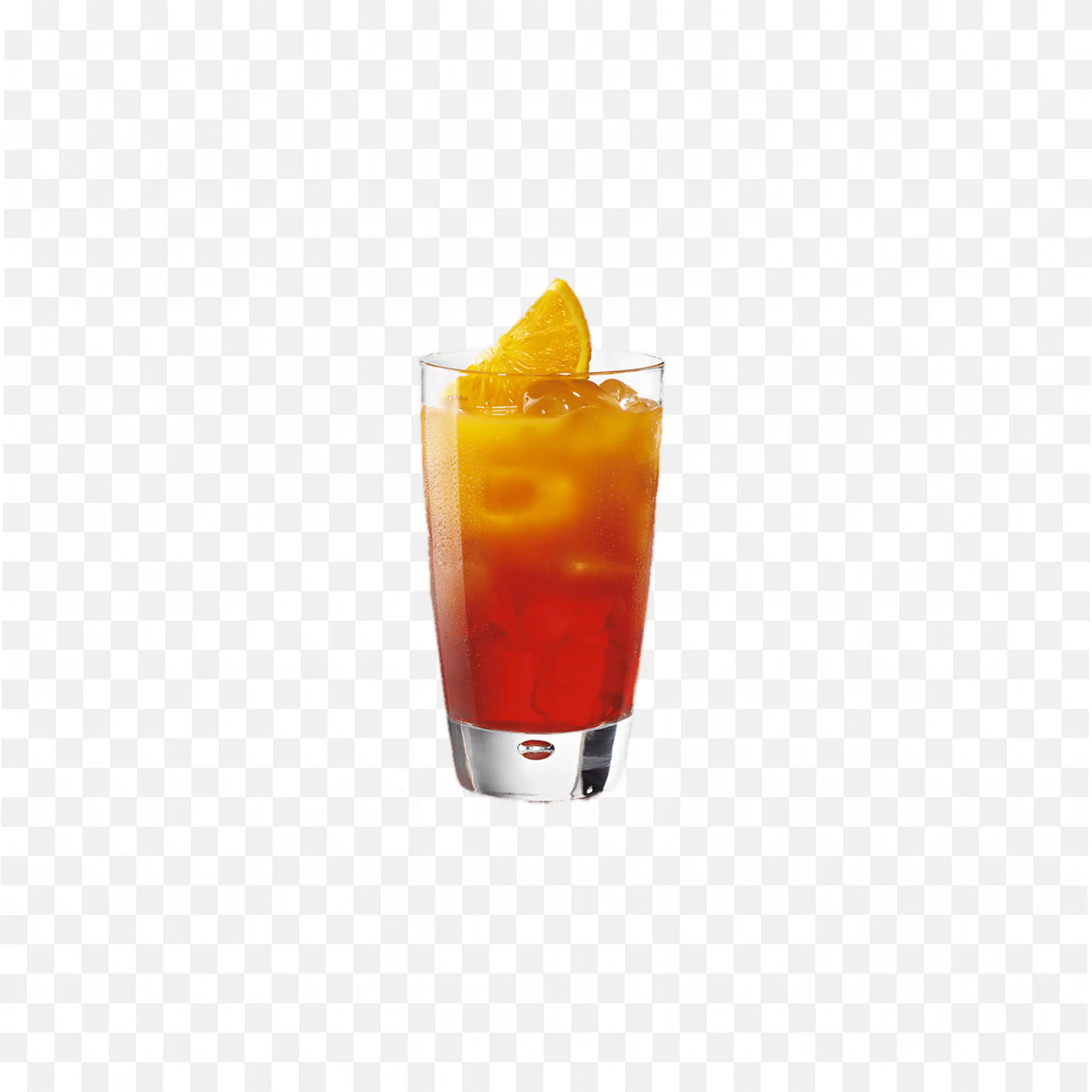 A Glass of Orange Fruit Juice with Ice Cubes Free Png Image