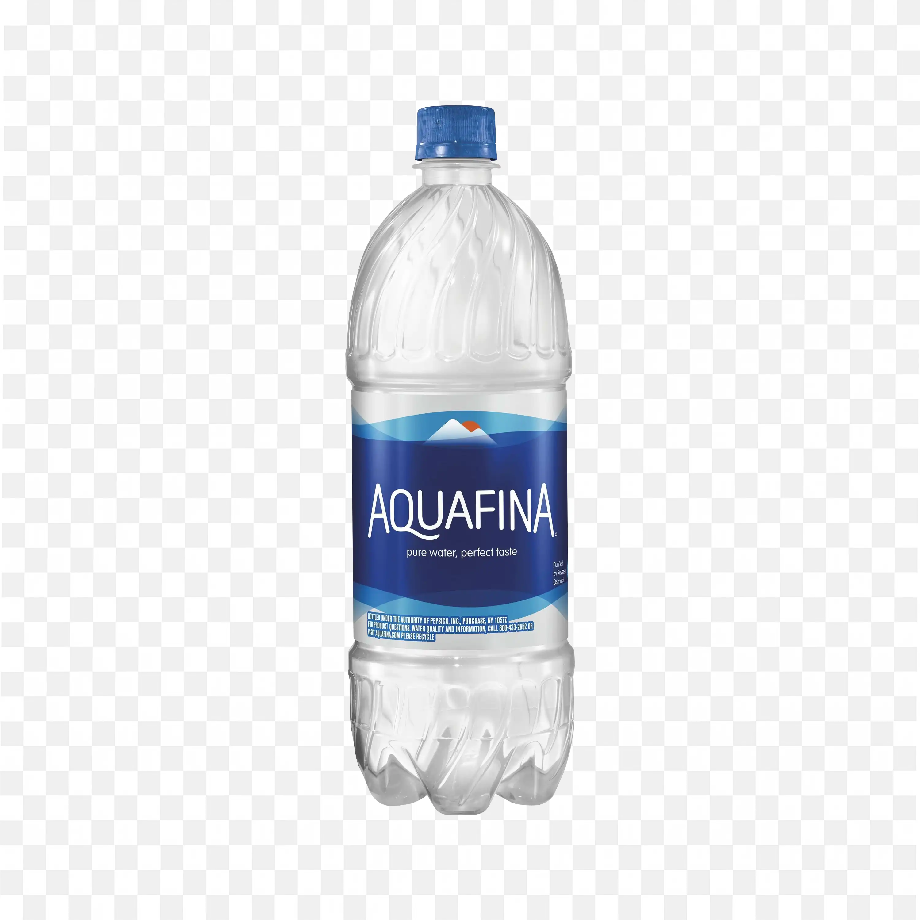 Aquafina Blue Colour Plastic Bottle with Water Free Png