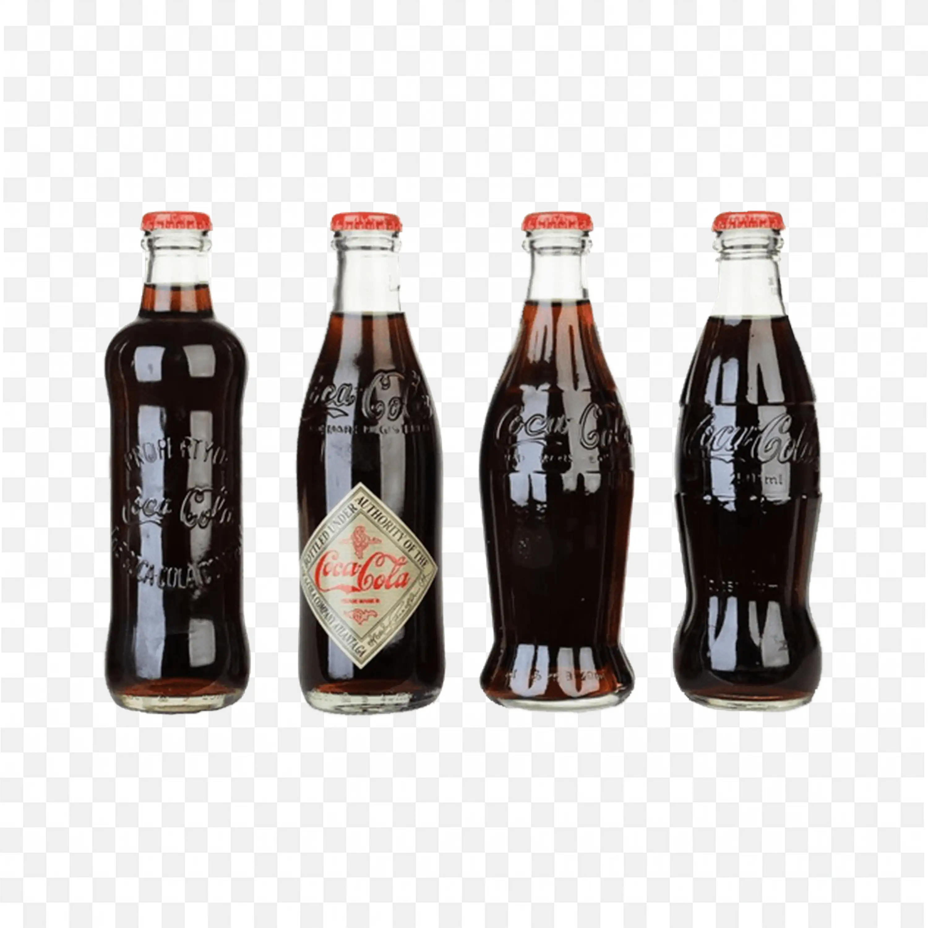 Coca Cola Juice in Different Shaped Glass Bottle Free Png