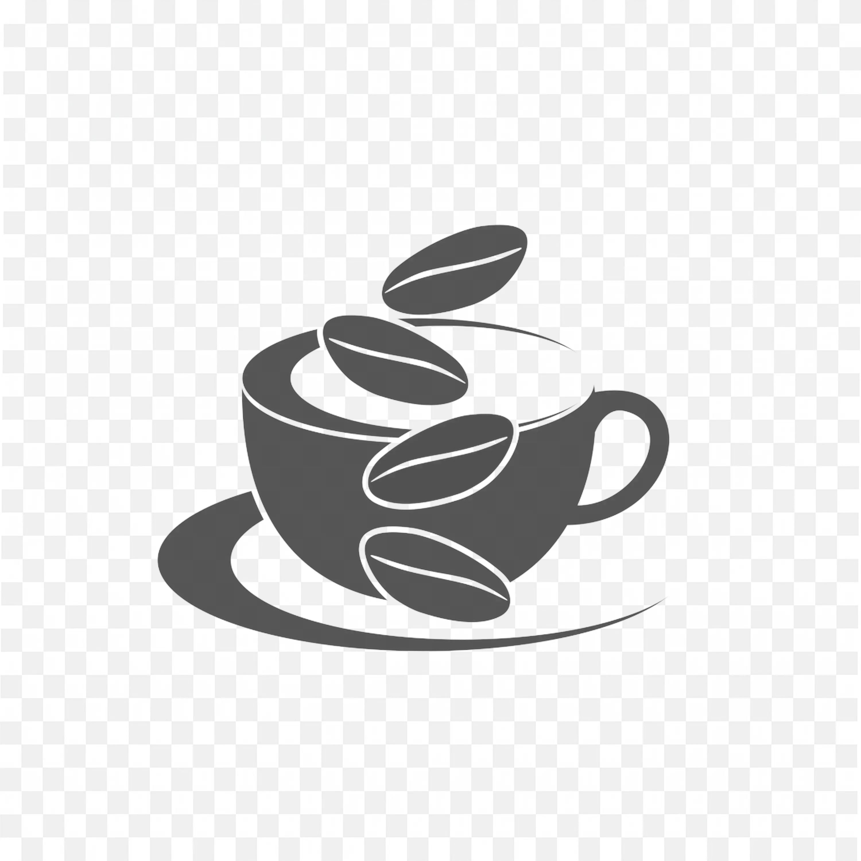 Coffee Cup with Beans Logo for Coffee Shop Branding Ideas