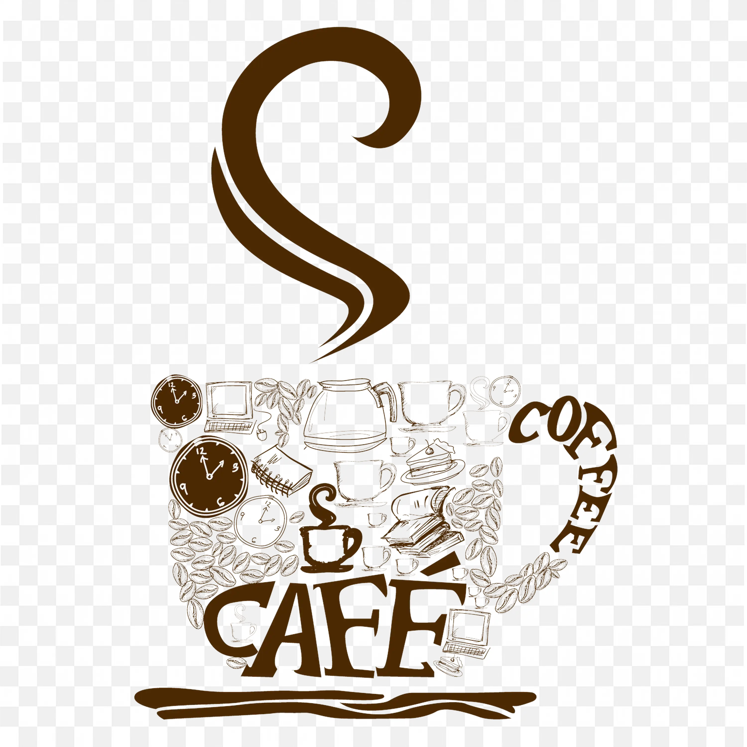 The Coffee Cup Is Formed By Smaller Coffee Related Product