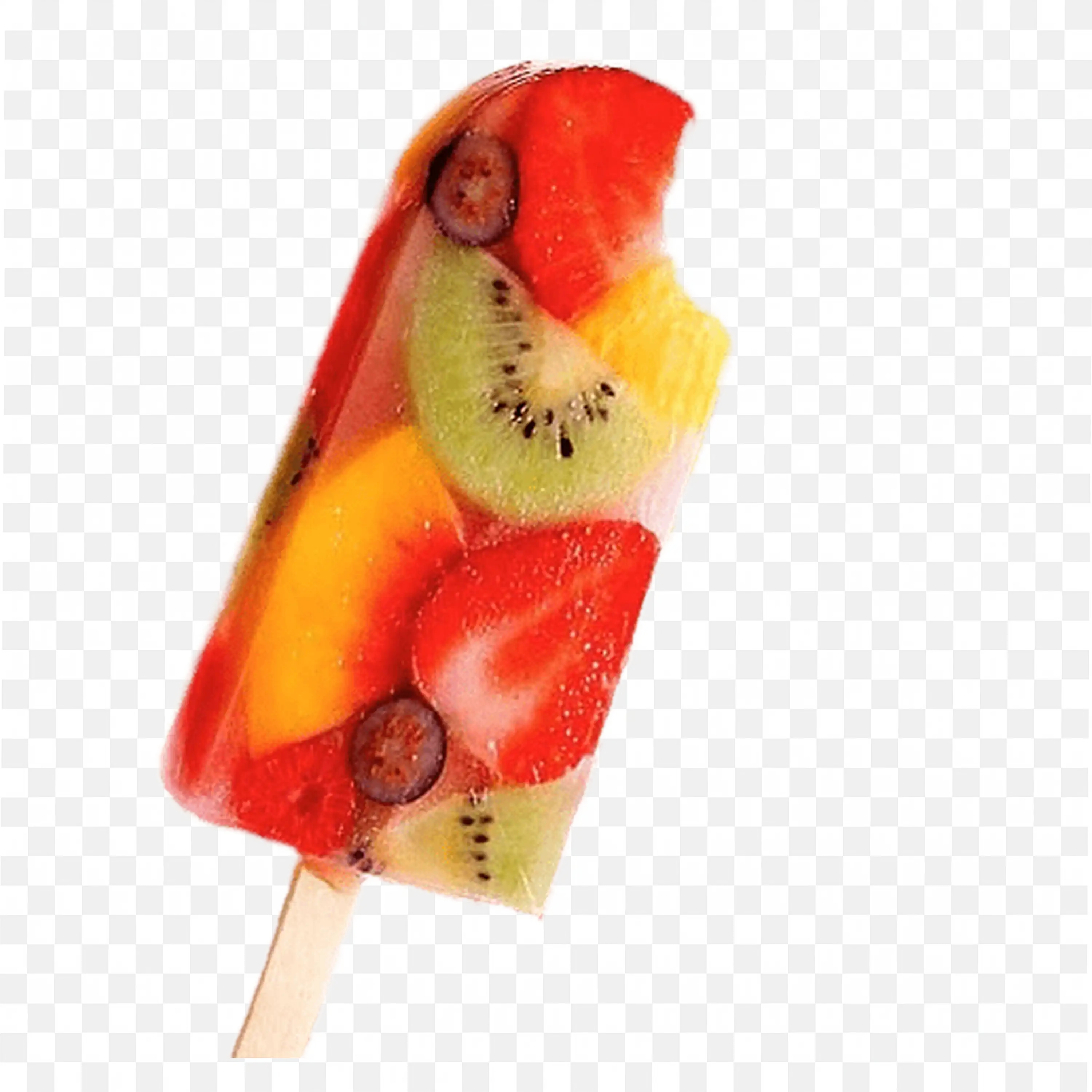 Colorful Fruit Flavoured Ice Cream with a Bite Free Png Image