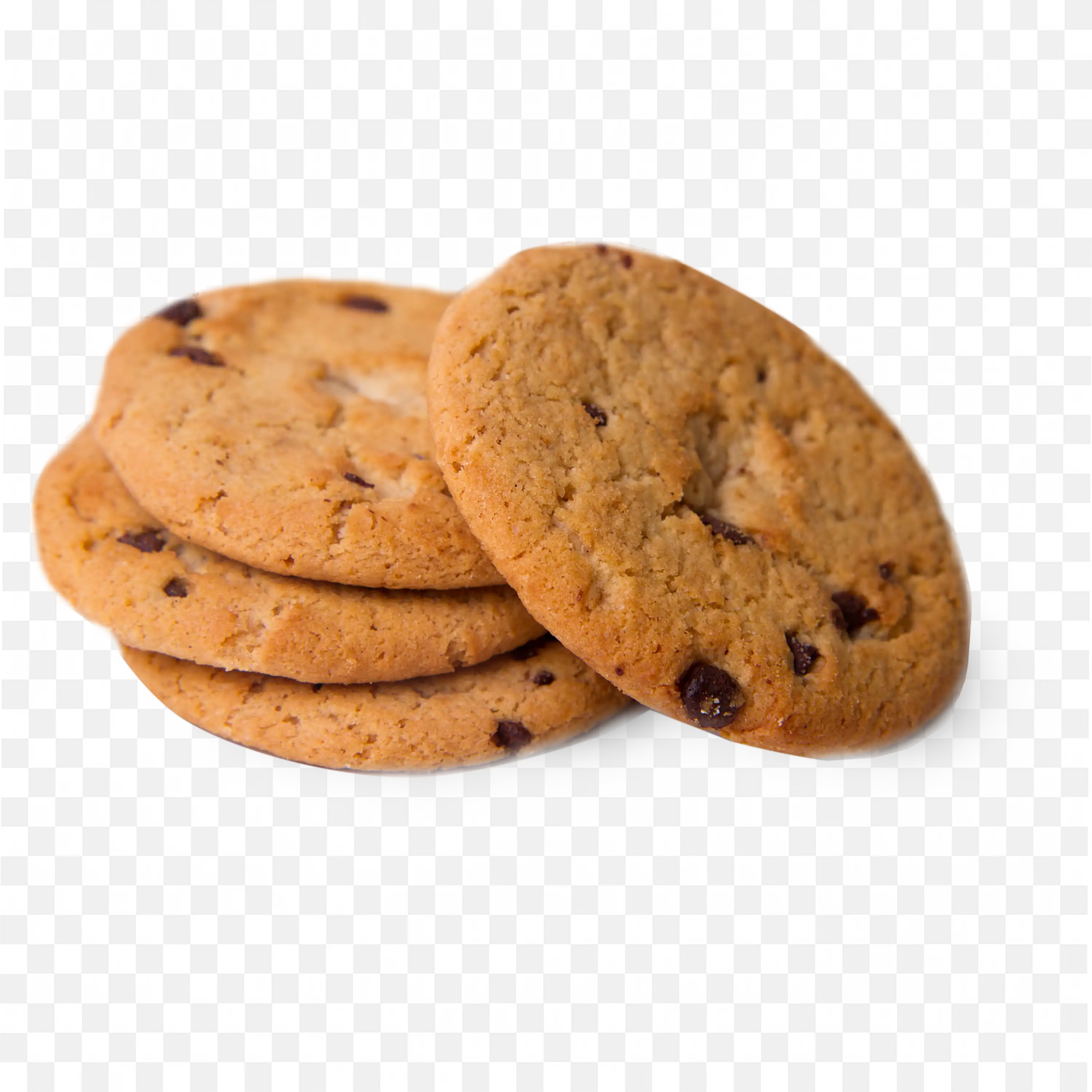 Delicious Chocolate Chip Cookies in Golden Brown HD Free Png