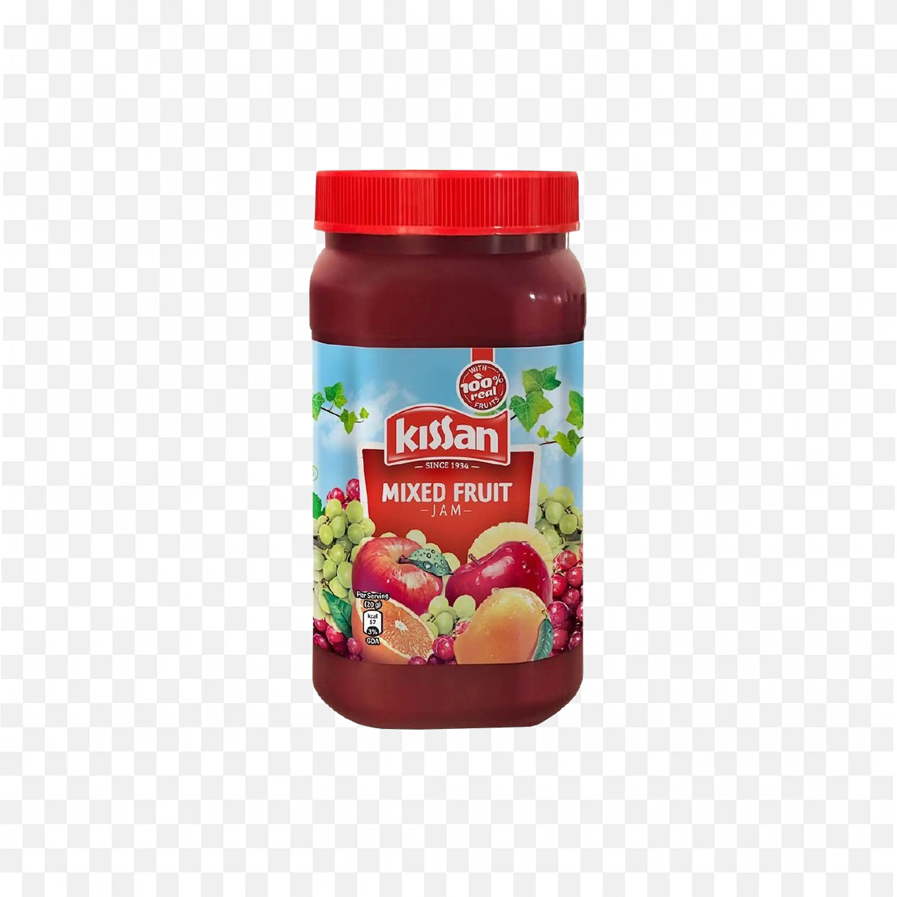 Delicious Kissan Mixed Fruit Jam with Real Fruits Free Png