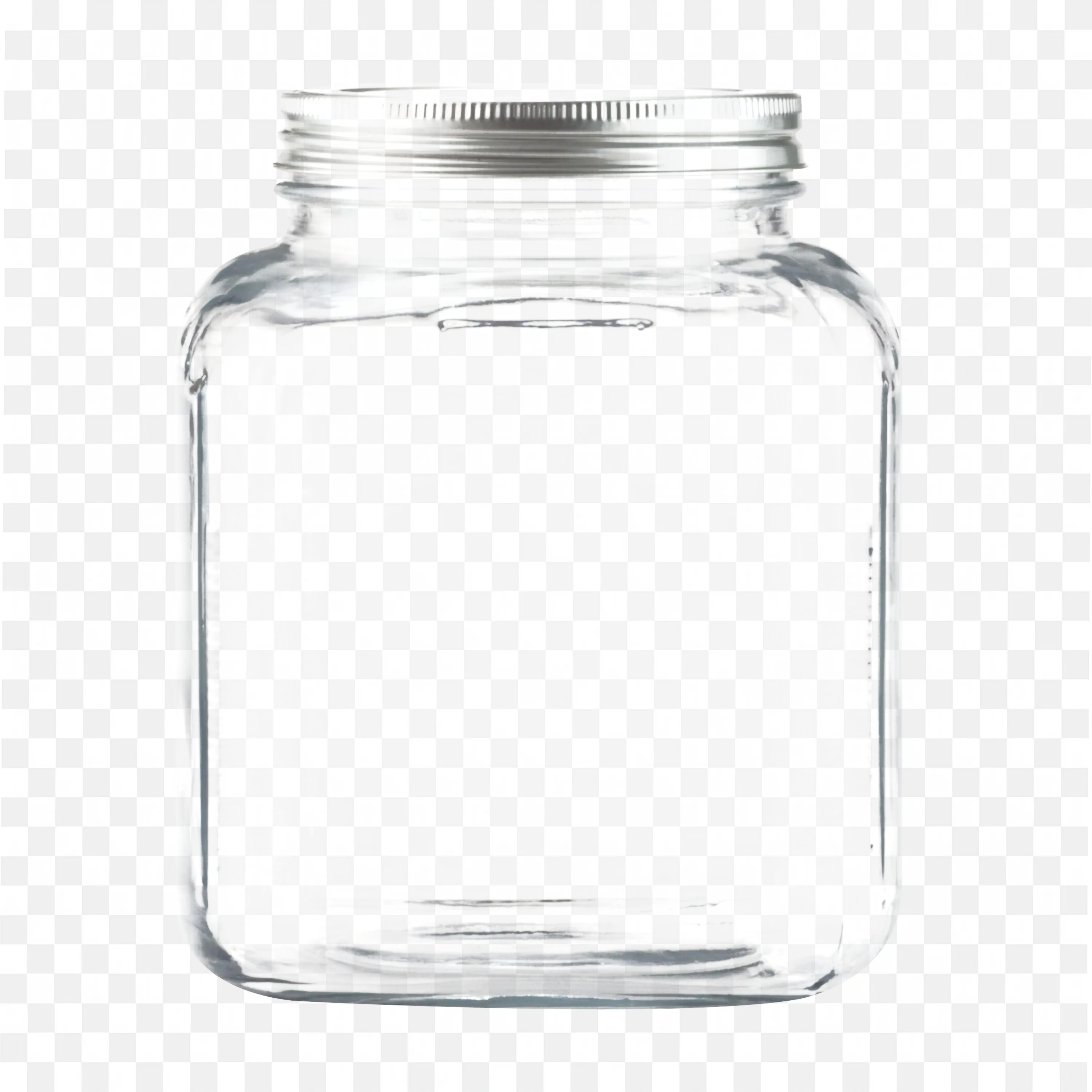 An Empty Glass Jar Closed with a Jar Cap Free Png Image