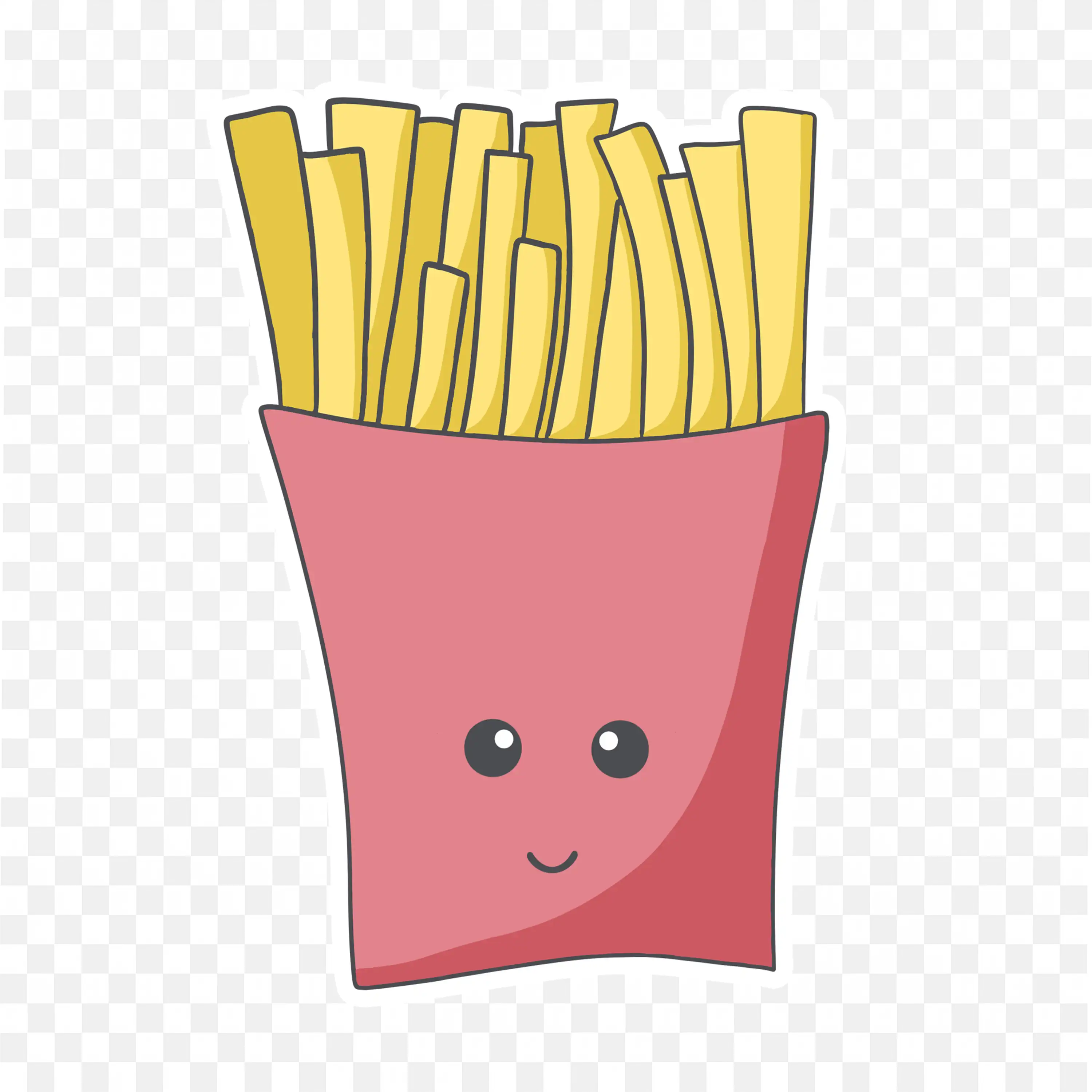 French Fries with a Cute Cartoon Face Free Png Download