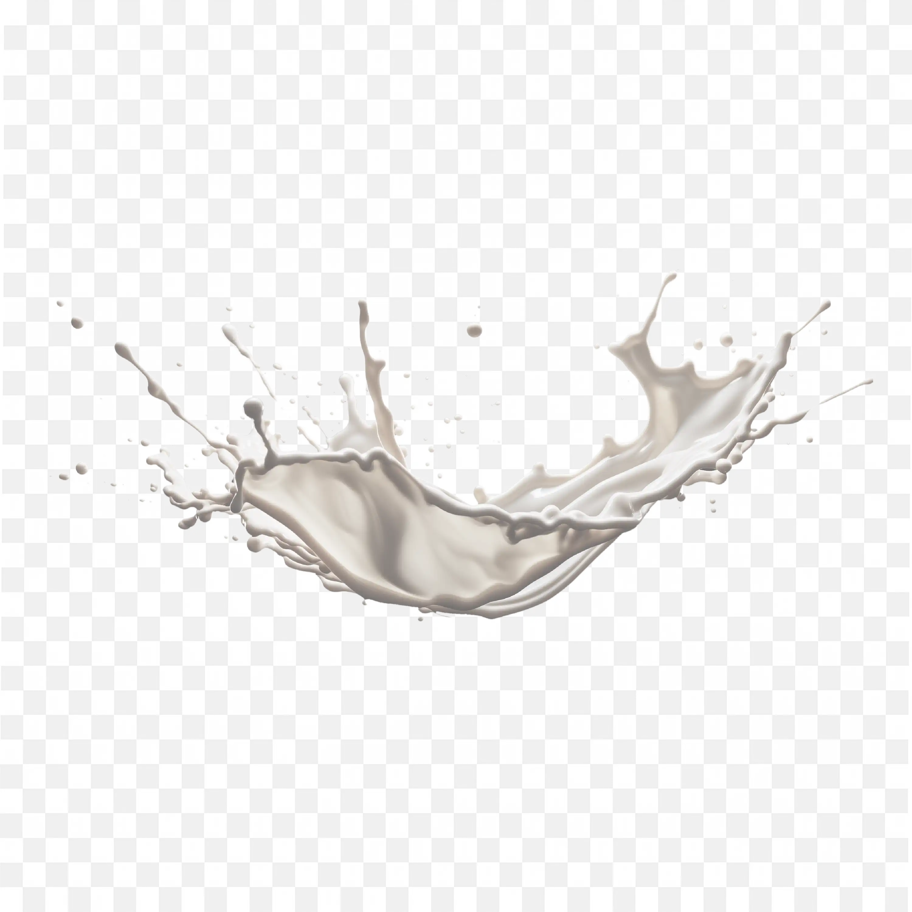 Fresh Milk Splashes in Motion Mid Air Free Png Image