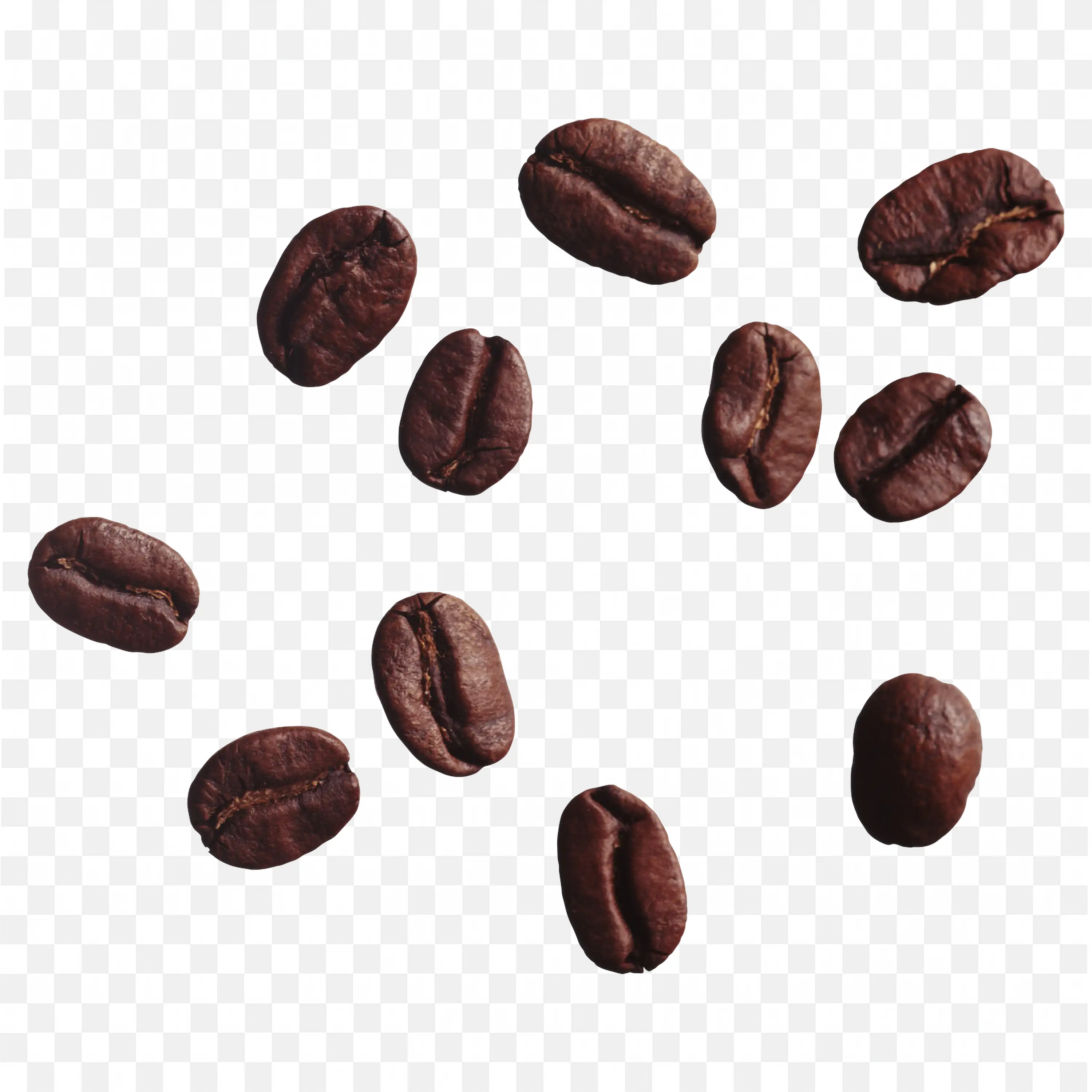 Fresh Roasted Coffee Beans on Black Background Free Png