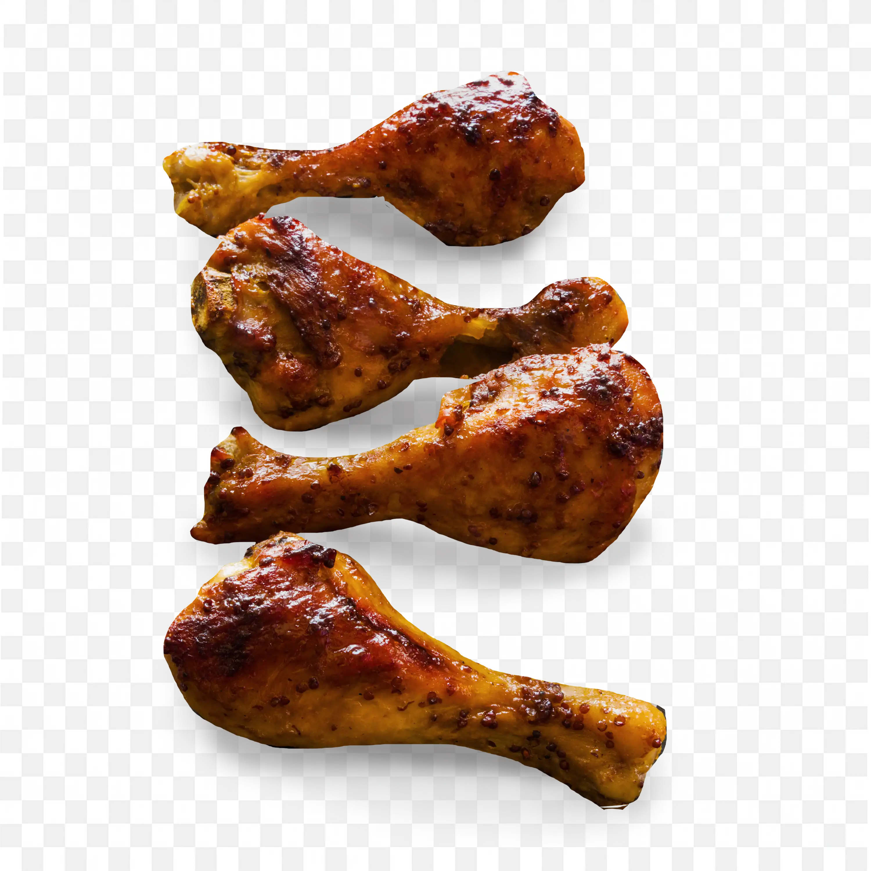 Grilled Chicken Leg Piece with Spices and Crispy Skin Png