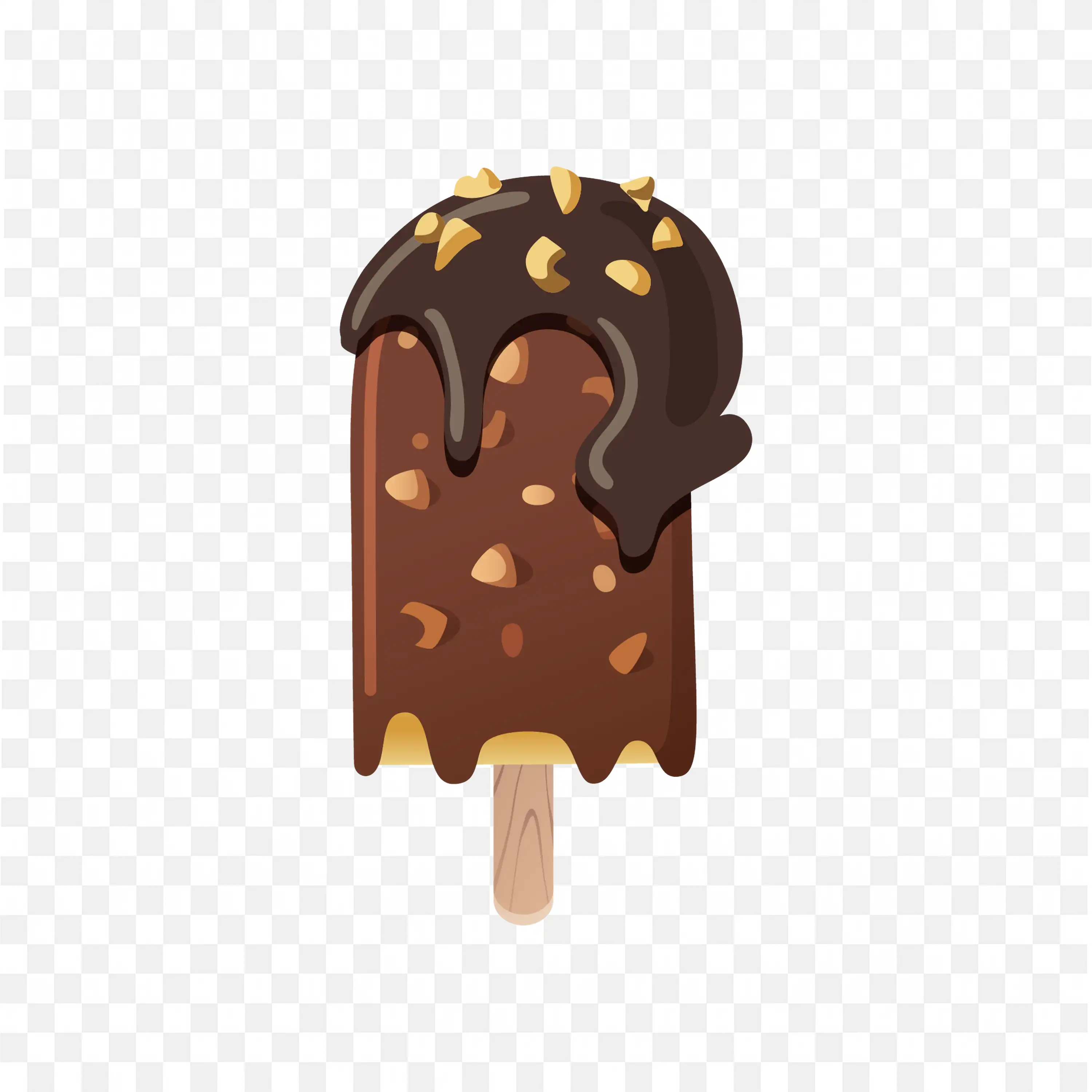 Hd Free Png Image of Chocolate Ice Cream with Nuts and Caramel