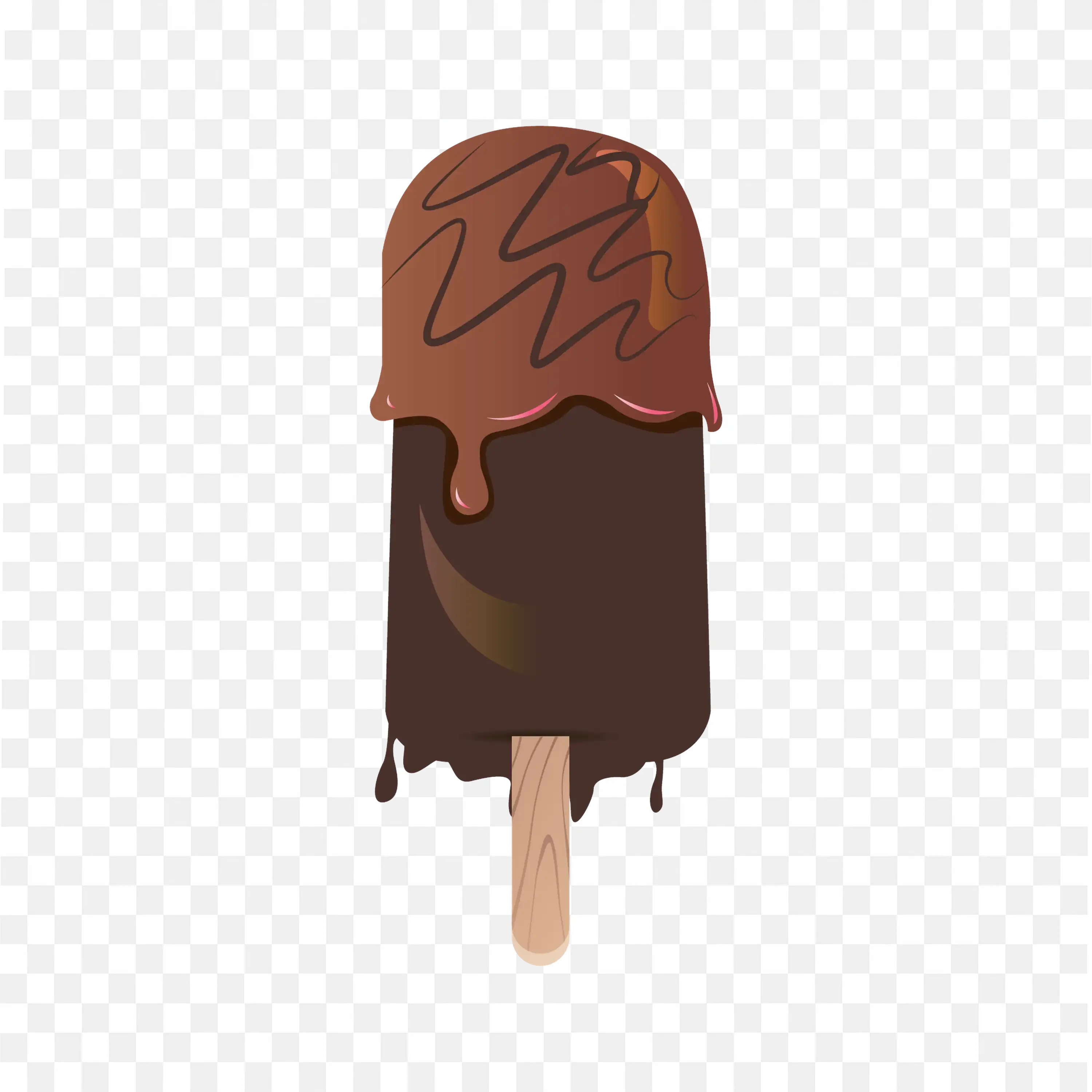 Ice Cream with a Chocolate Flavor and Caramel Lines Free Png