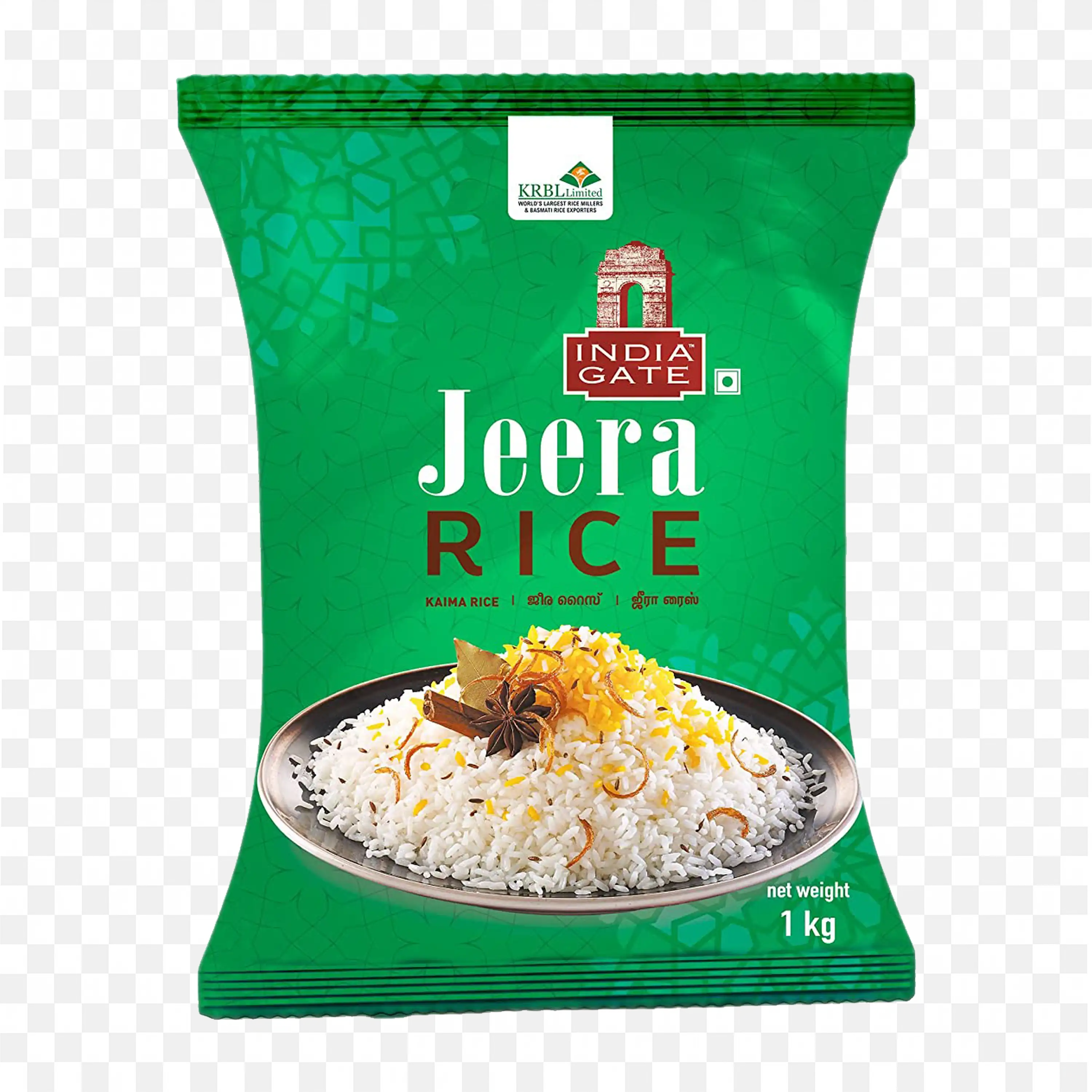 India Gate Jeera Rice in Fresh Green Pack HD Free Png