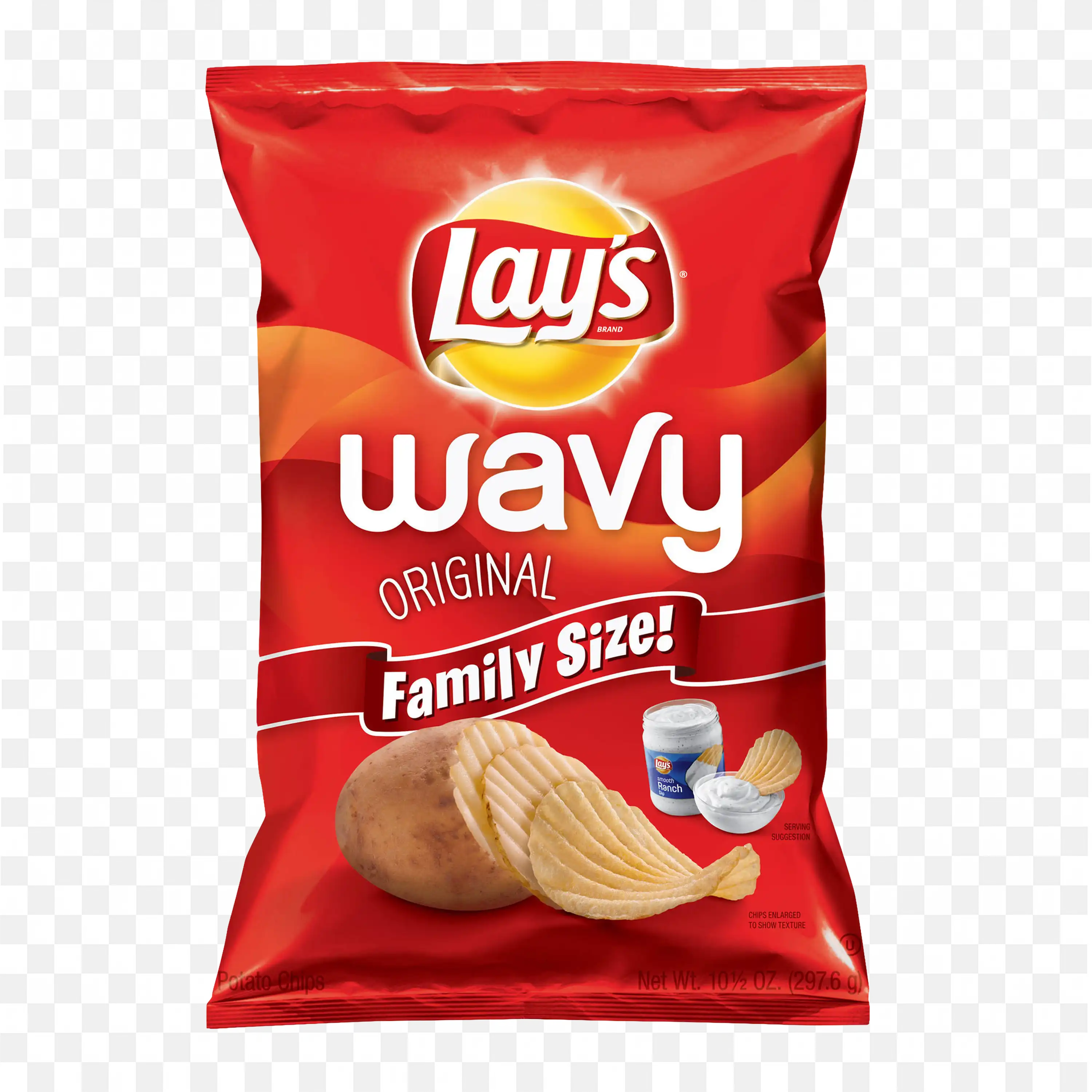Lays Wavy Original Potato Chips Family Size Pack Png Image
