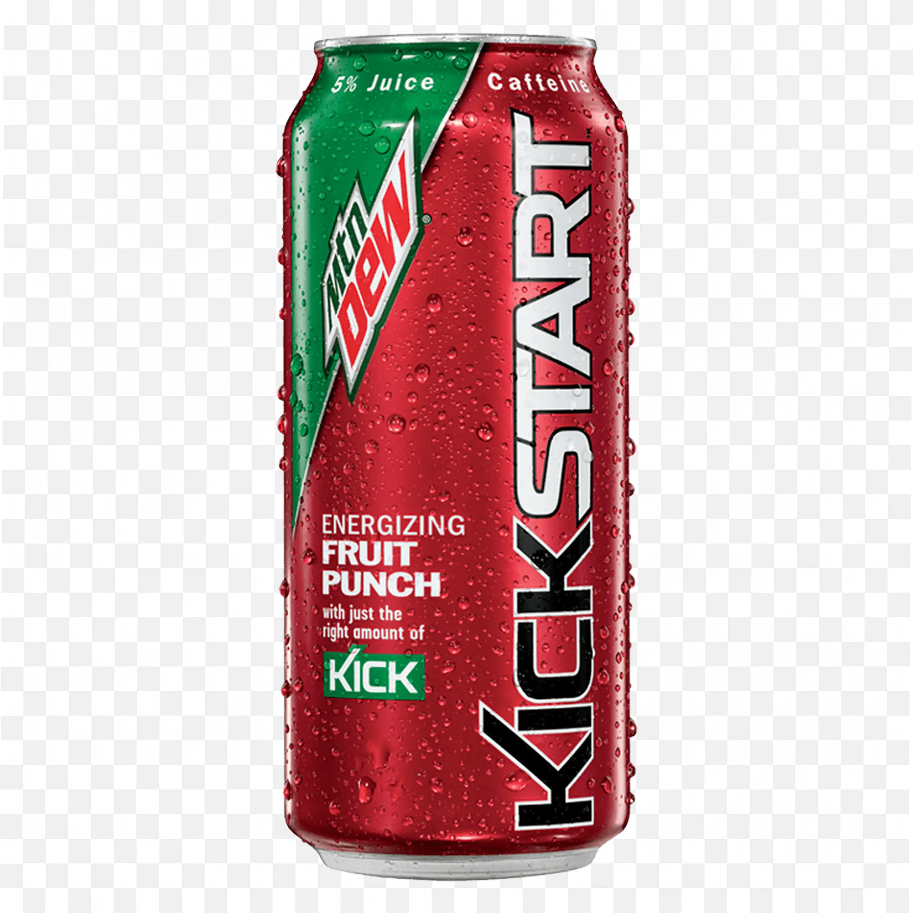 Mountain Dew Kick Start Red Colour Tin Can Juice Png Image