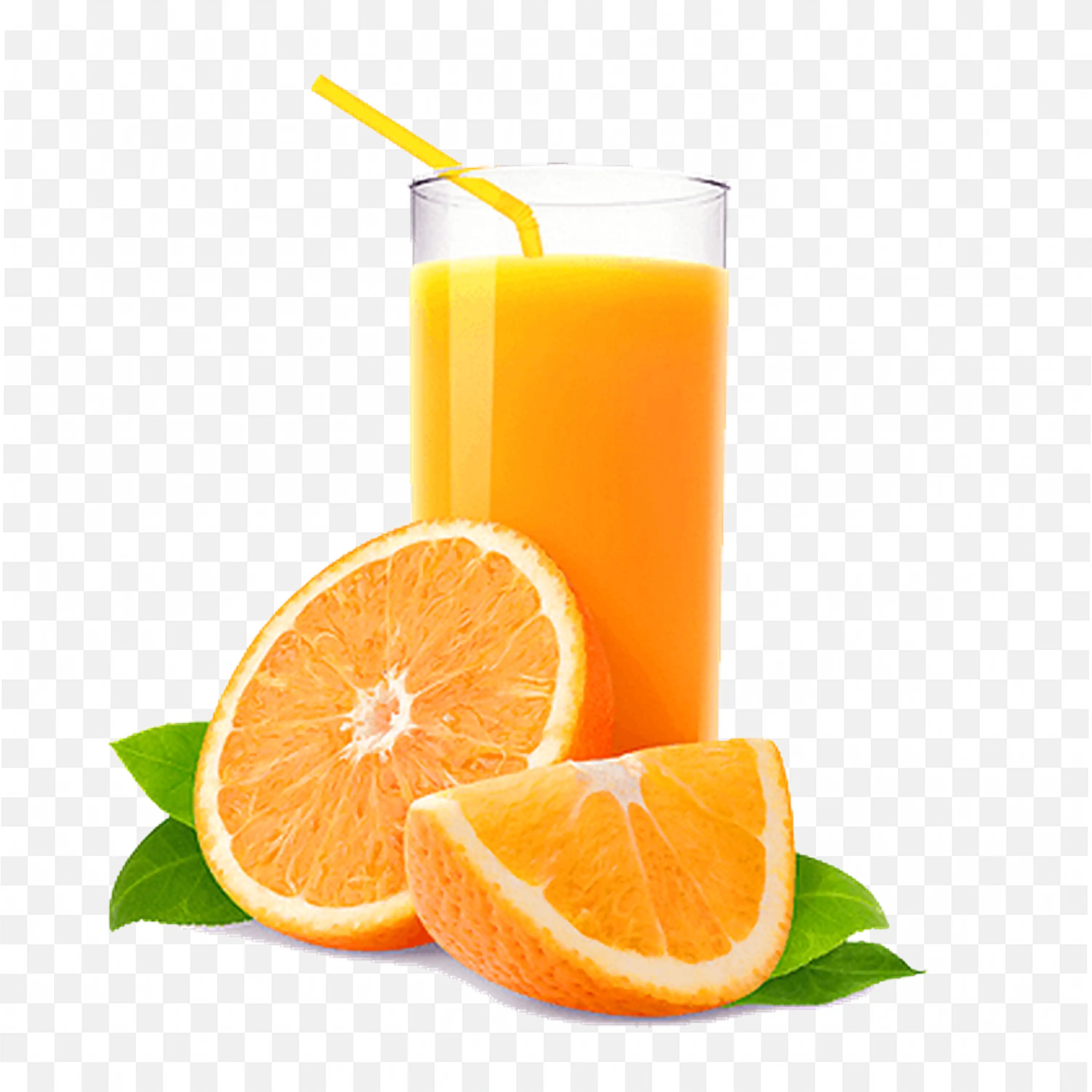 Orange Juice with Piece of Oranges HD Free Png Download