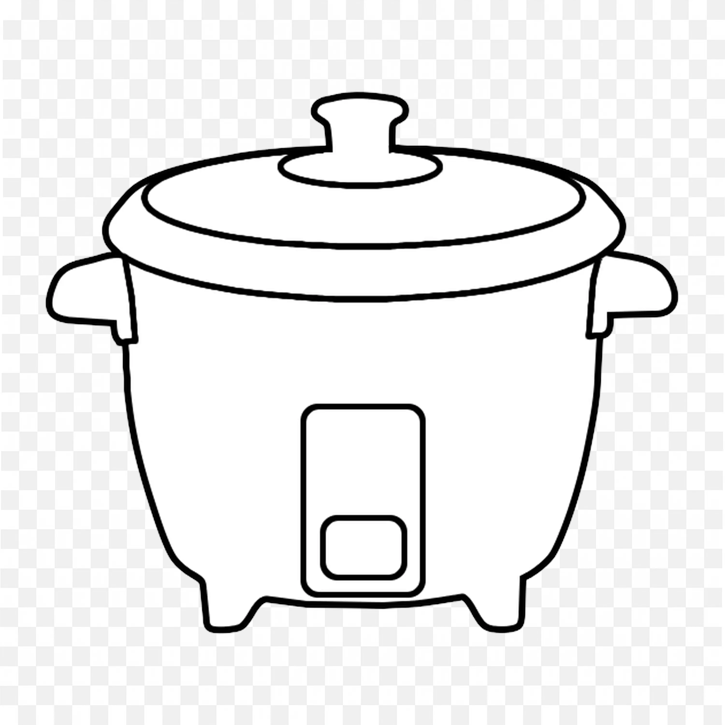 Rice Cooker in Black Dark Line Art Png Image for Free