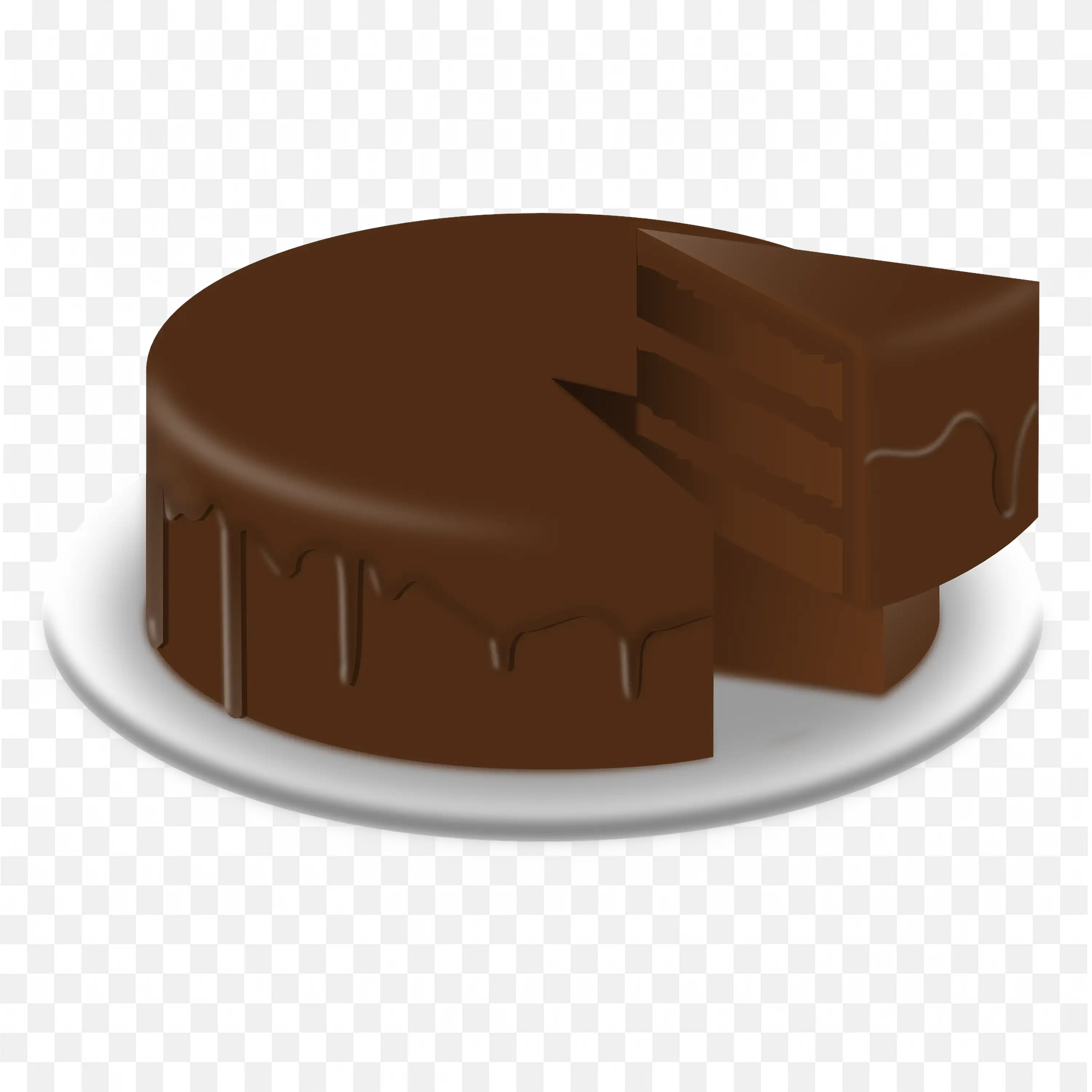 Rich Chocolate Layer Cake Served on a Plate HD Free Png