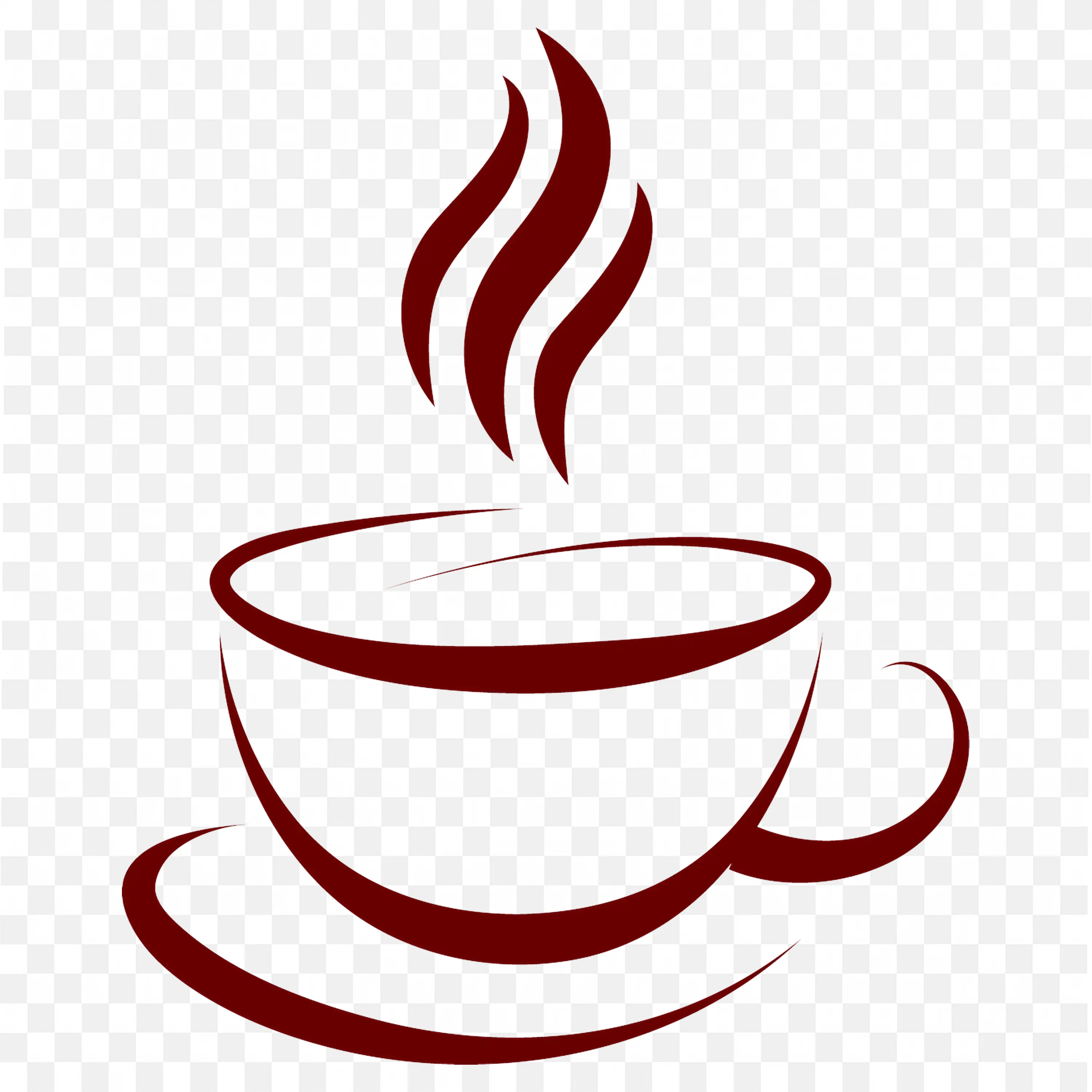 A Simple Steaming Coffee Cup on a Saucer with Stream Png