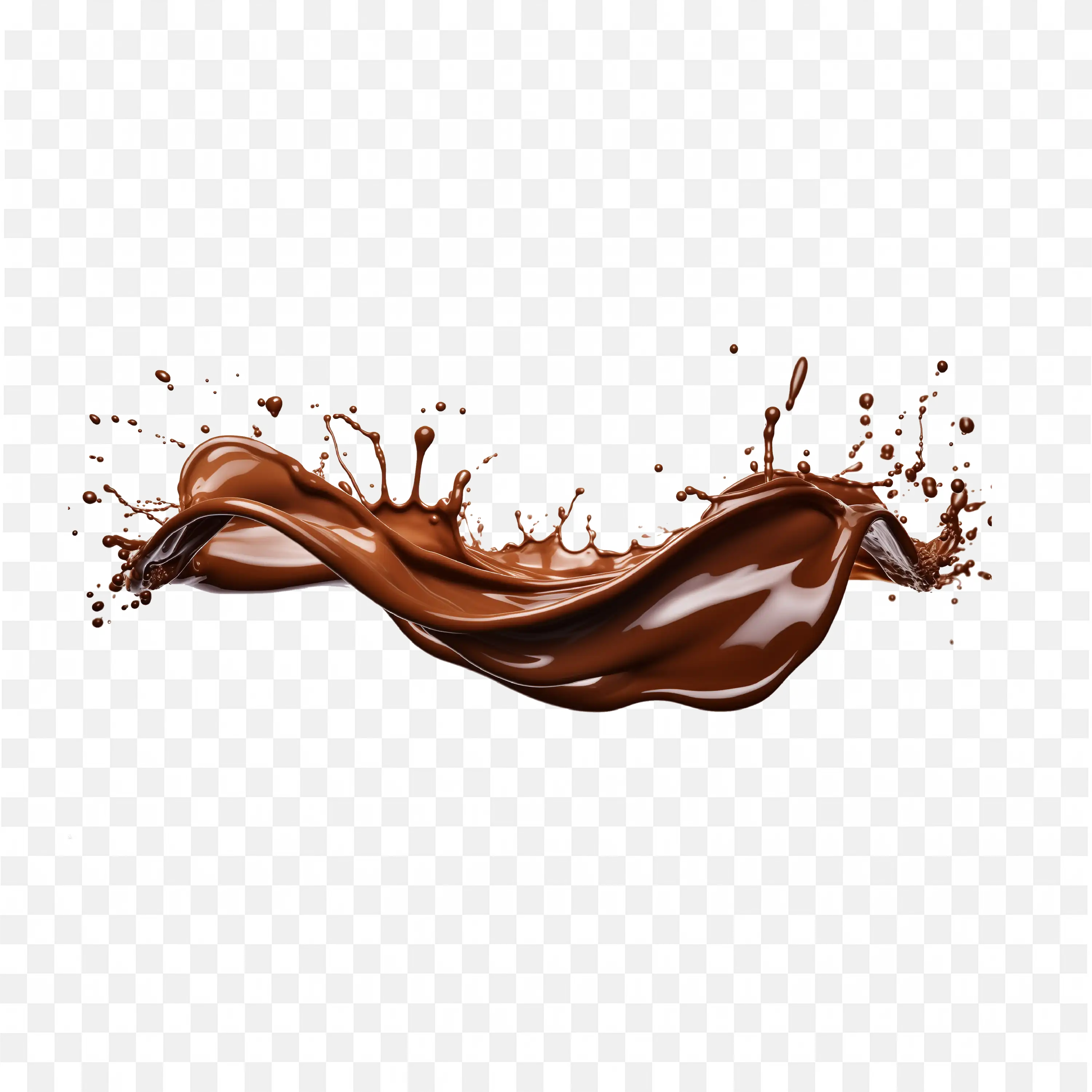 Smooth Flowing Chocolate Splash in Air Motion Png Download