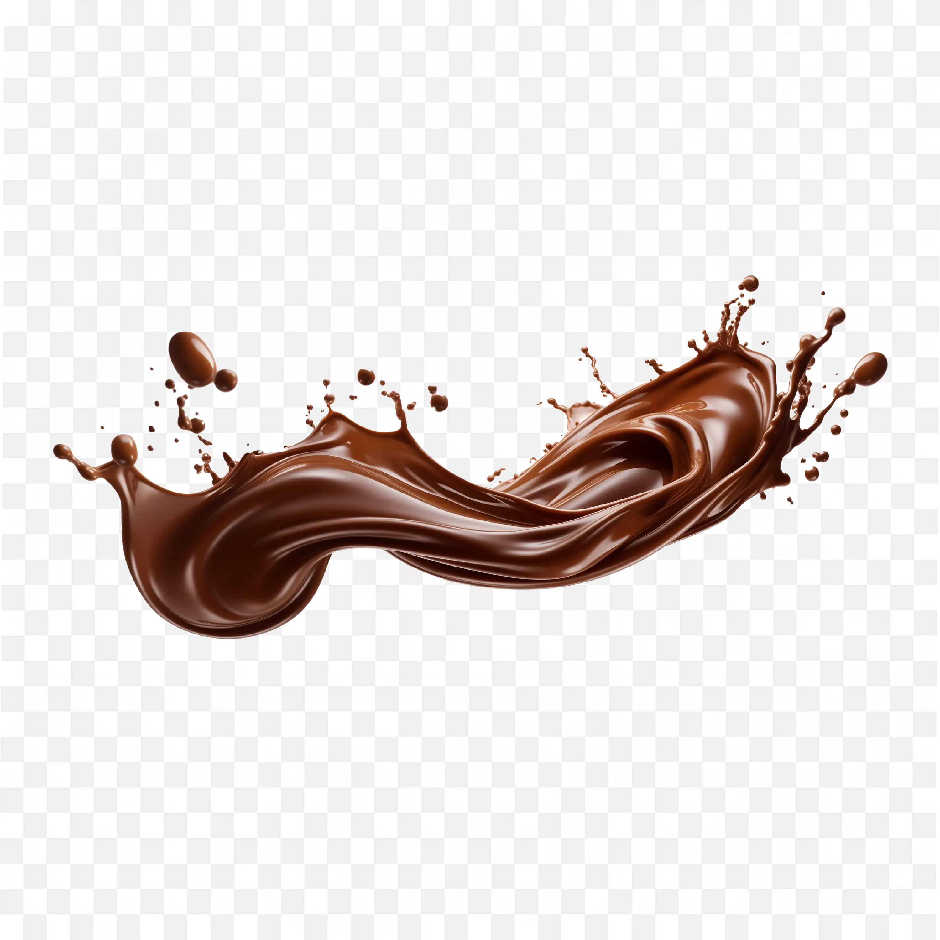 Splash of Liquid Chocolate on Transparent Background Png