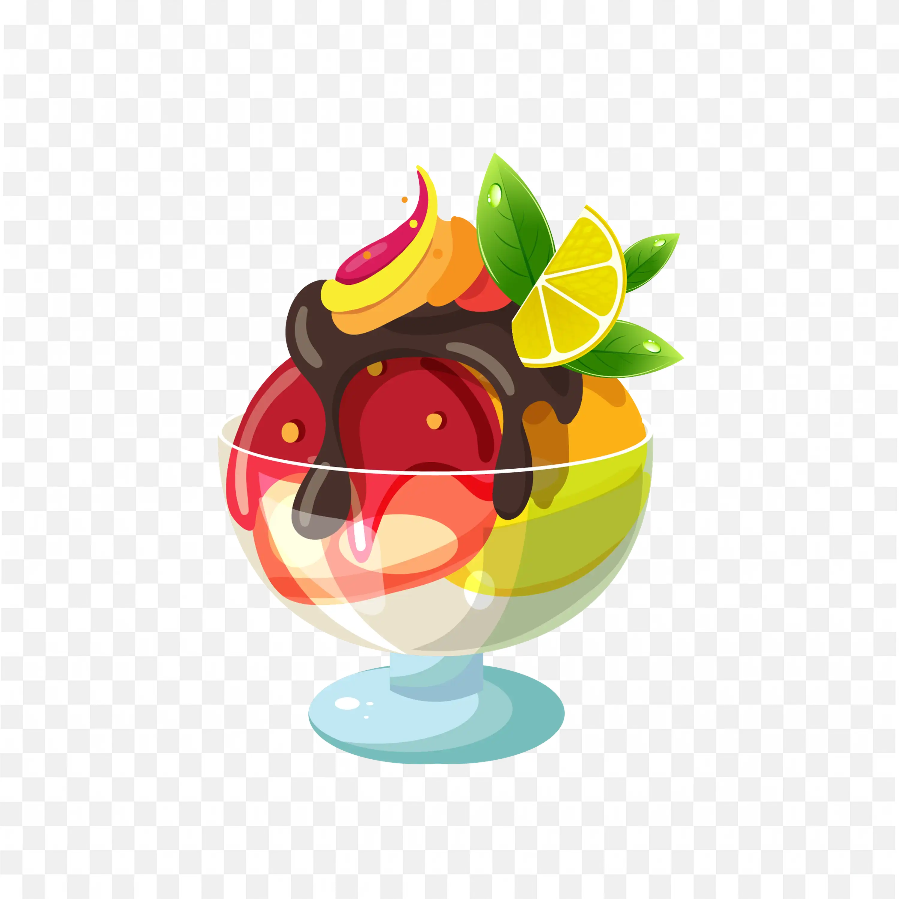 Strawberry and Butterscotch Ice Cream with Lemon and Mint