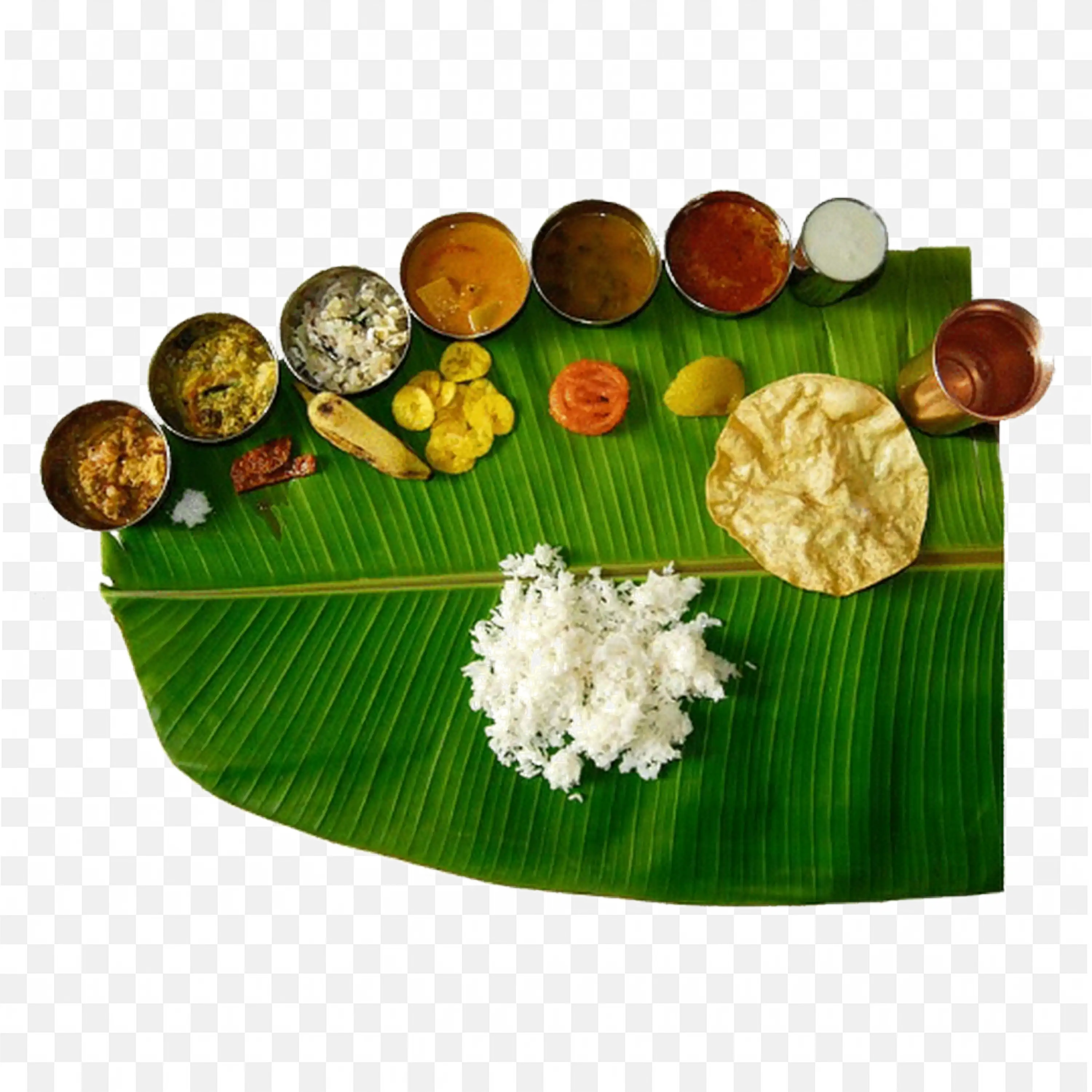 Traditional South Indian Banana Leaf Meal Free Png Download