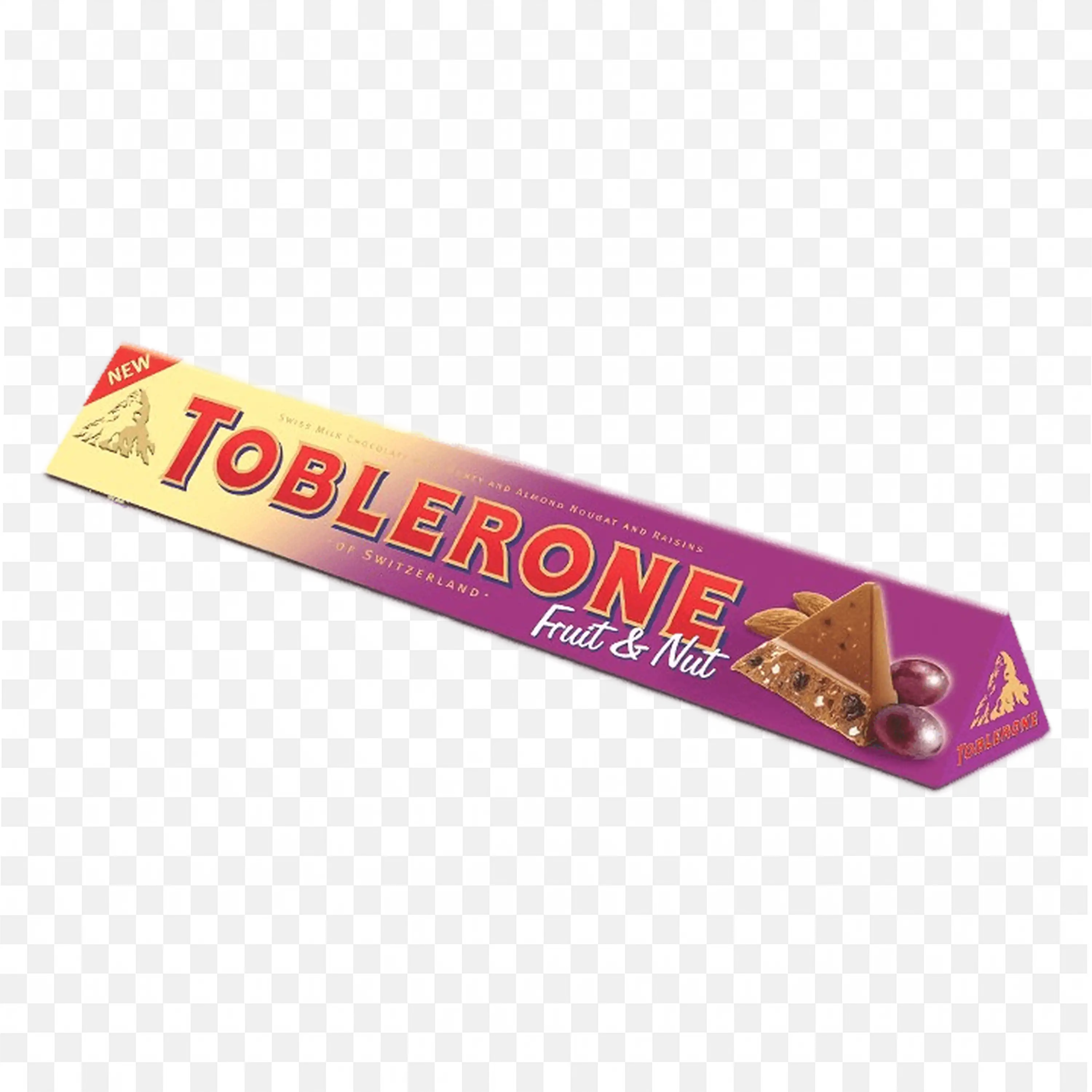 Triangle Shaped Toblerone Chocolate with Fruits and Nuts Png