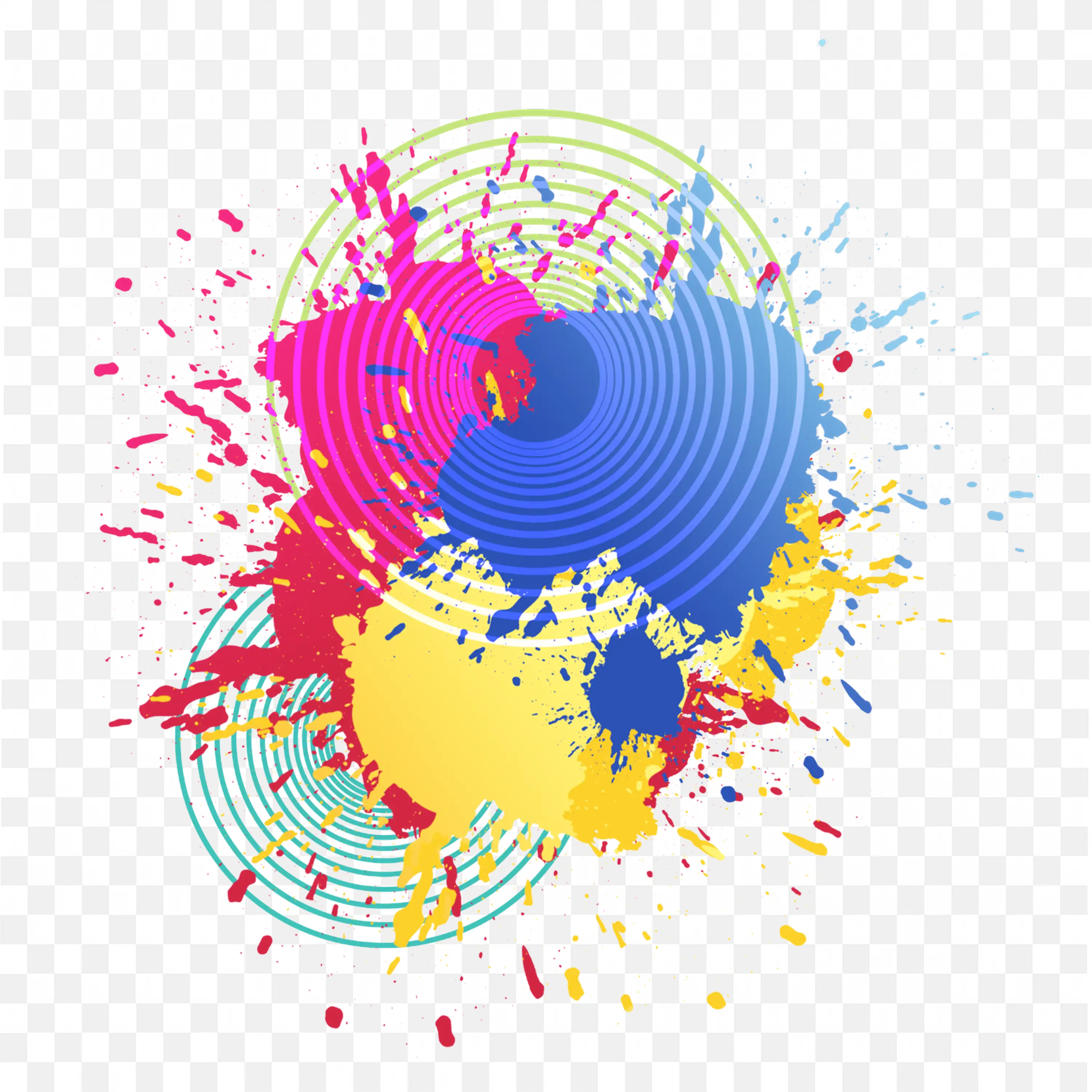 Abstract Colorful Splash Art Vibrant Dynamic Design Png