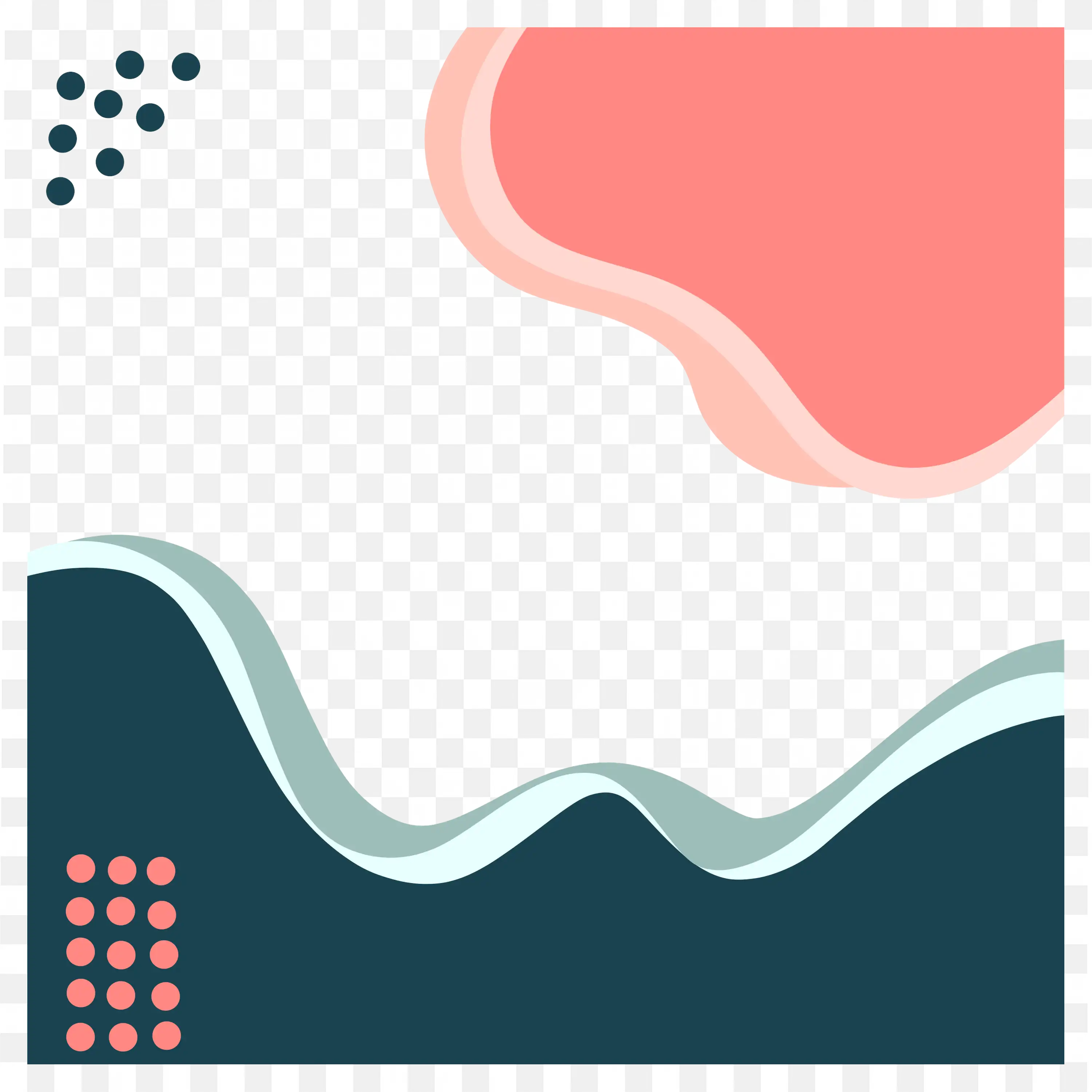 Abstract Pink Blue Wavy Background Modern Art Frame Png