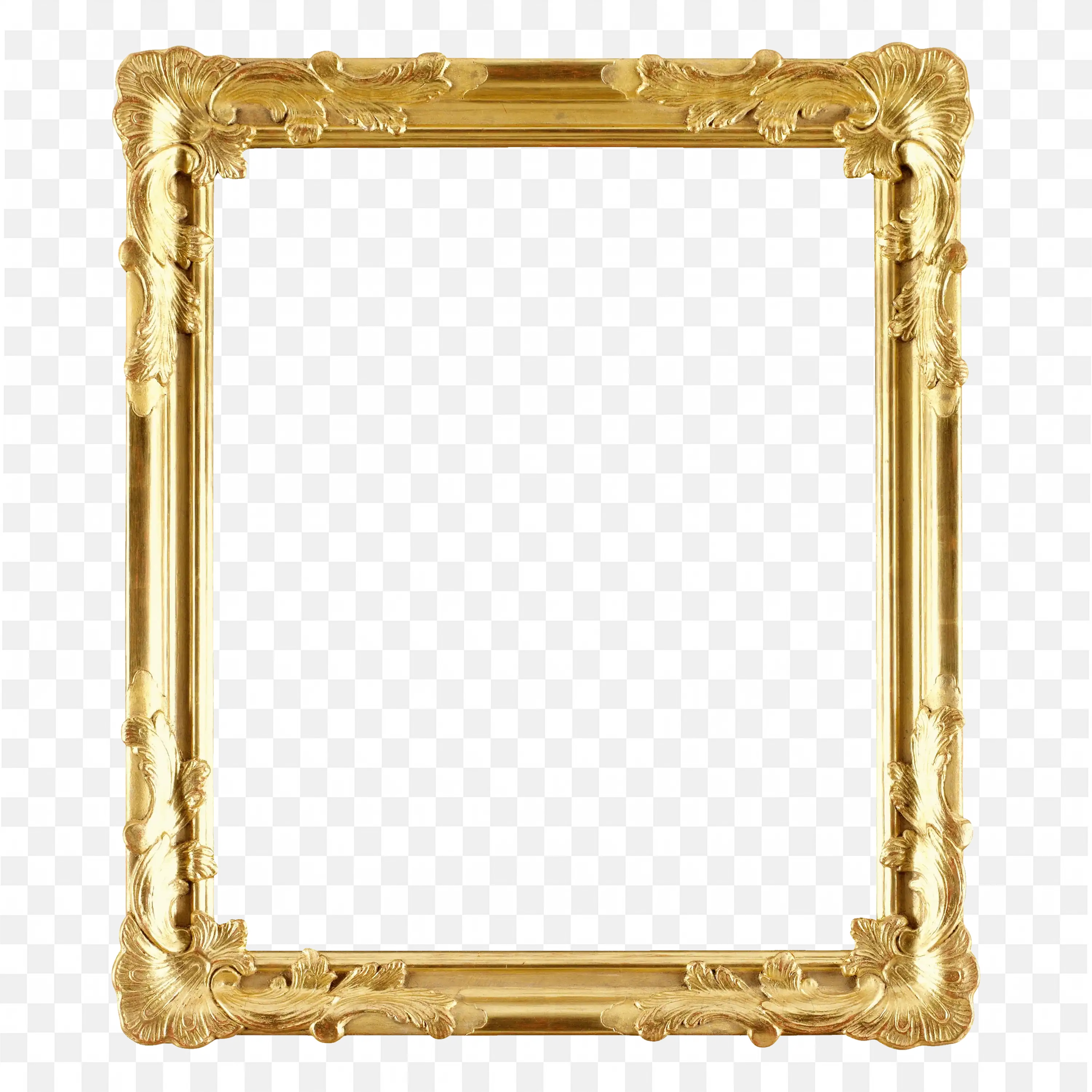 Antique Gold Frame with Intricate Detailing and White Center
