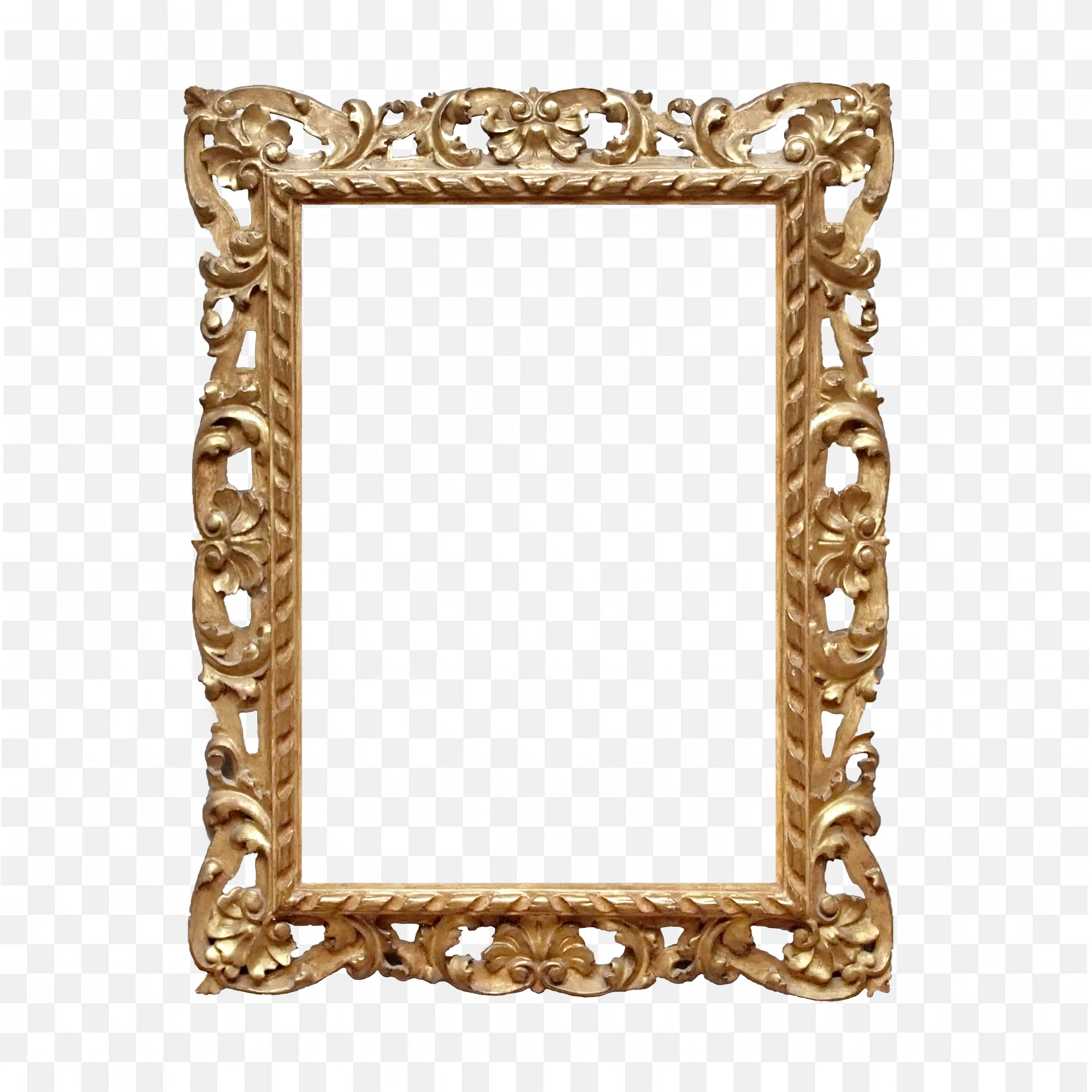 Antique Gold Ornamental Frame with Floral Carved Edges