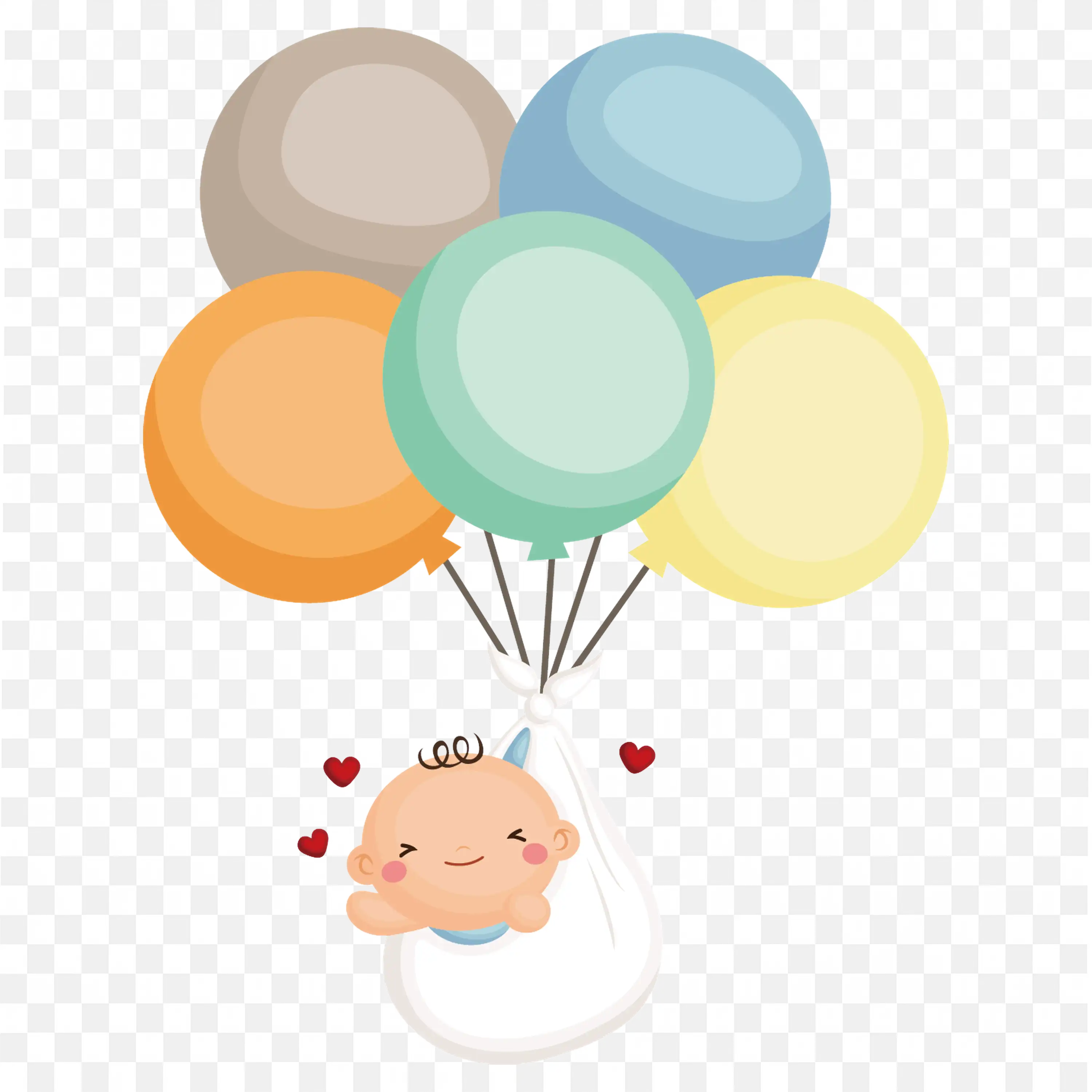 Baby Frame with Colorful Balloons and Cute Bear Face