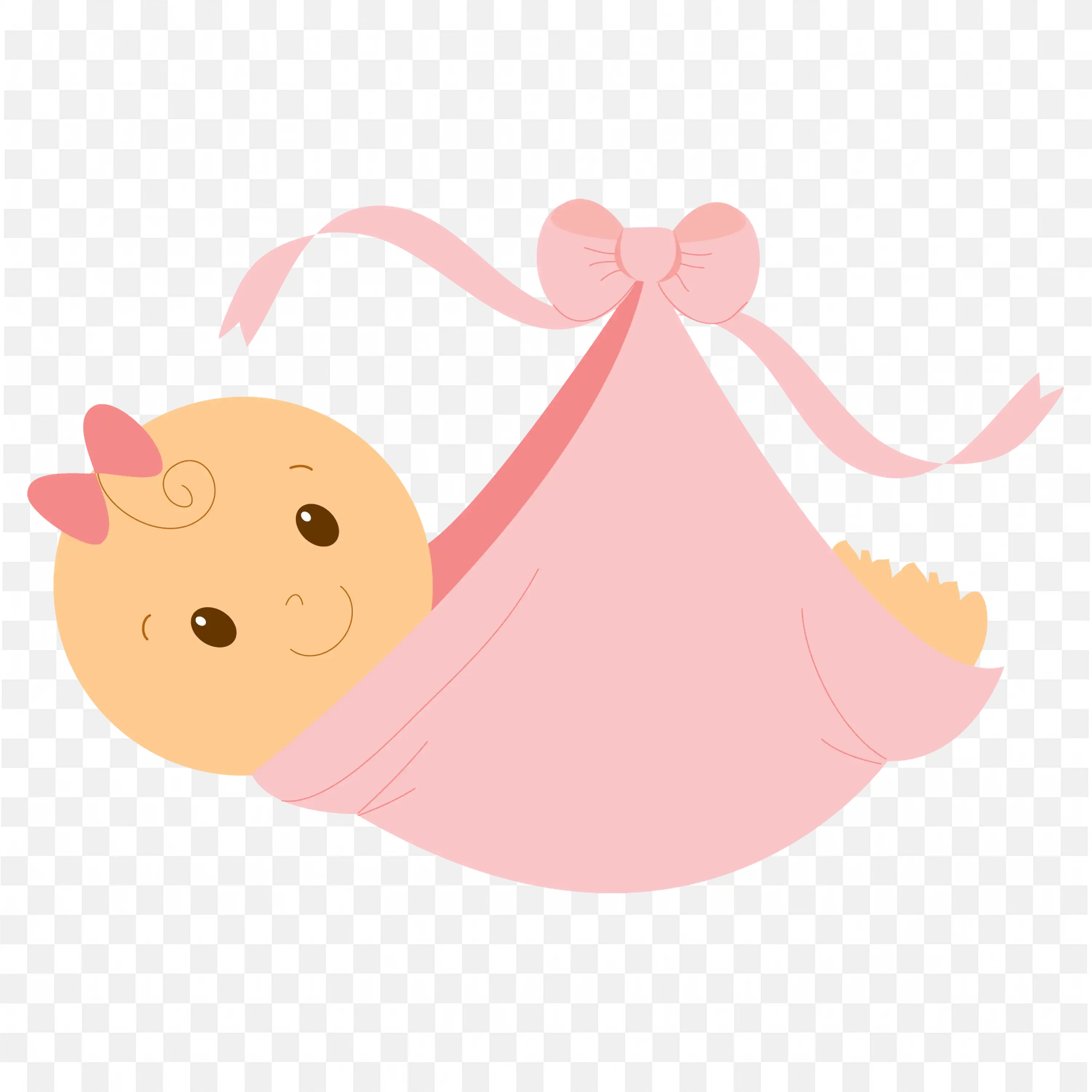 Baby Wrapped in Pink Blanket Frame for Girl Shower Png