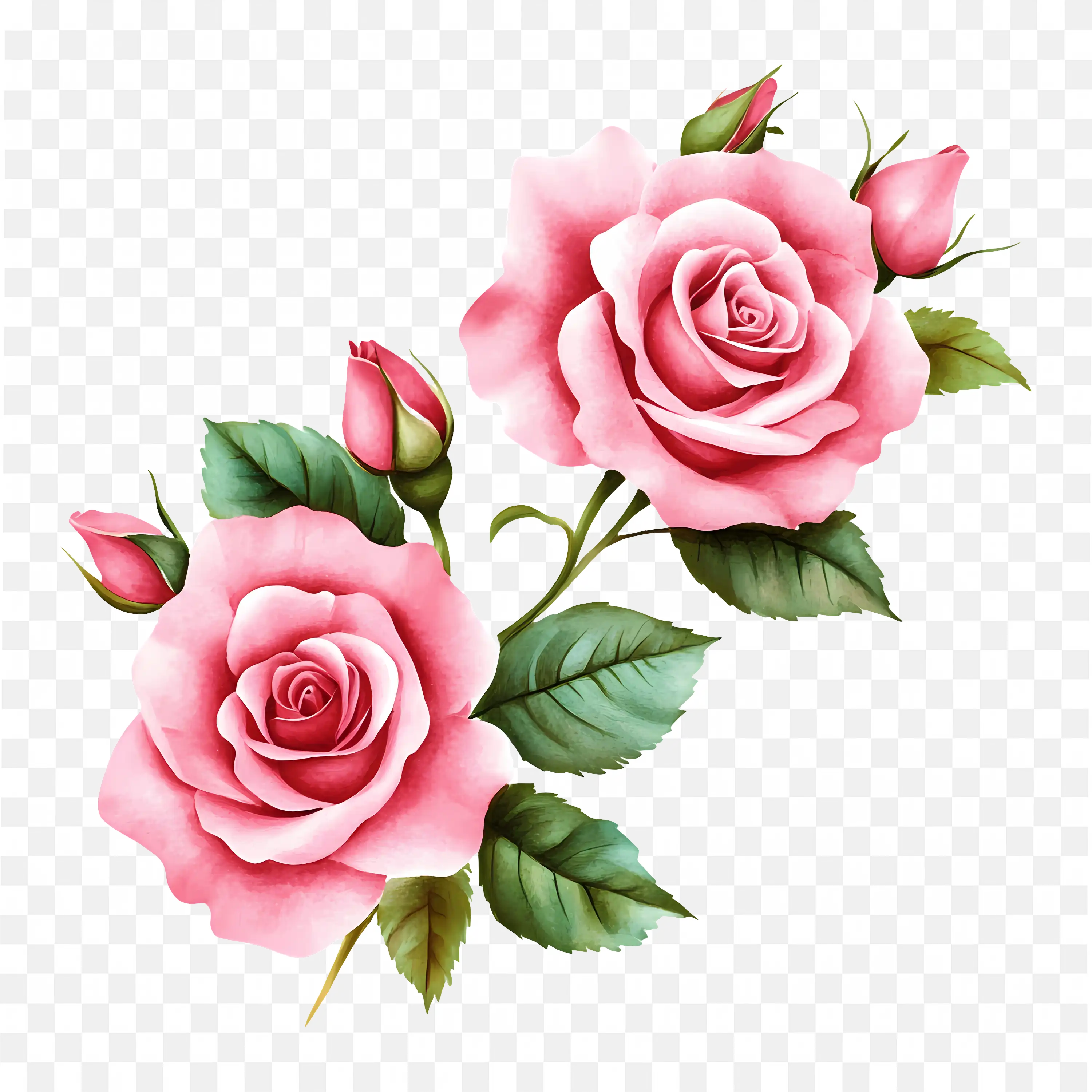 Beautiful Pink Roses Corner Floral Decoration Png
