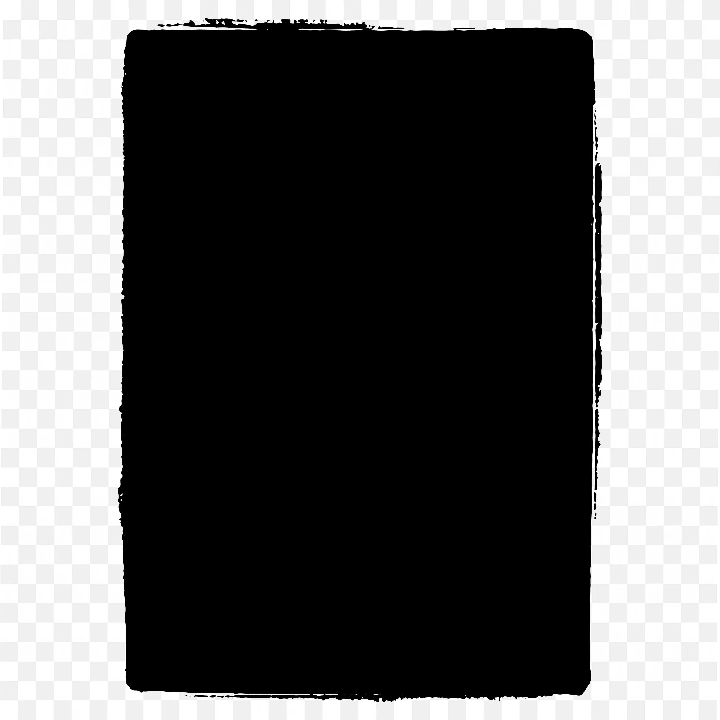 Black Curved Square Border Frame with Transparent Background