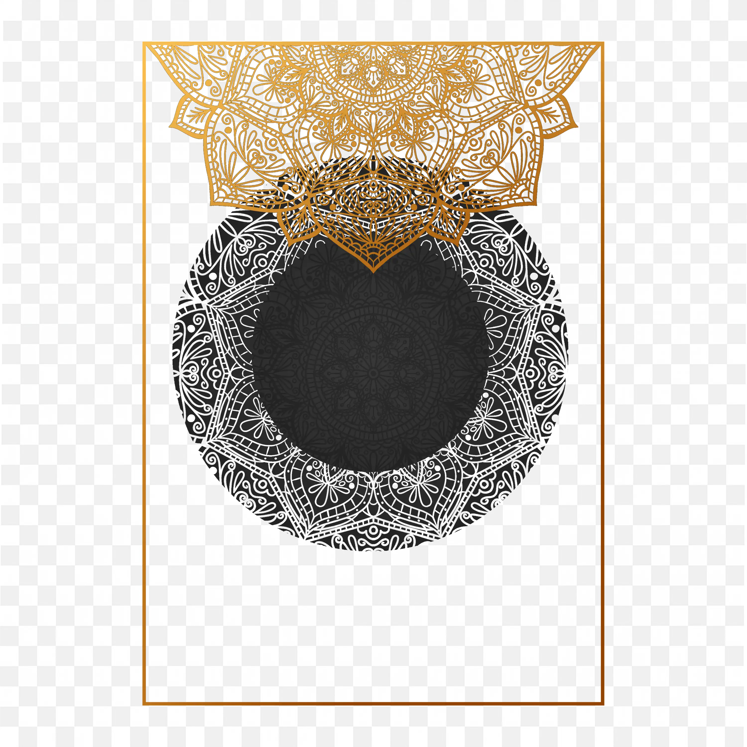 Black and Gold Ornamental Luxury Classic Design Frame