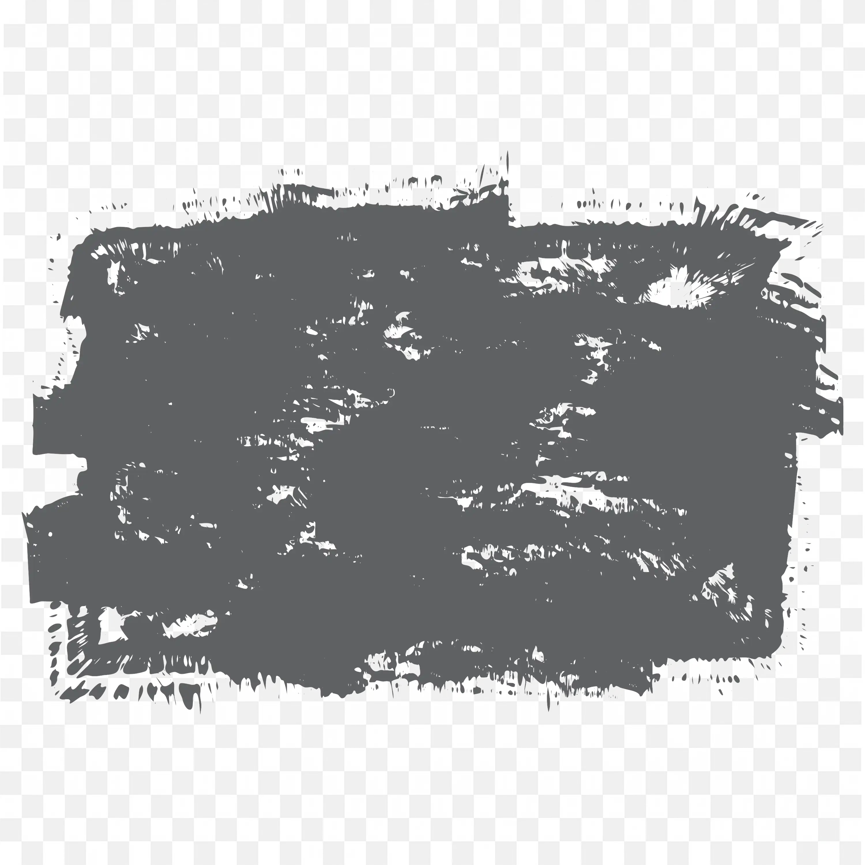 Black Grunge Paint Brush Stroke with Rough Edges Frame Png