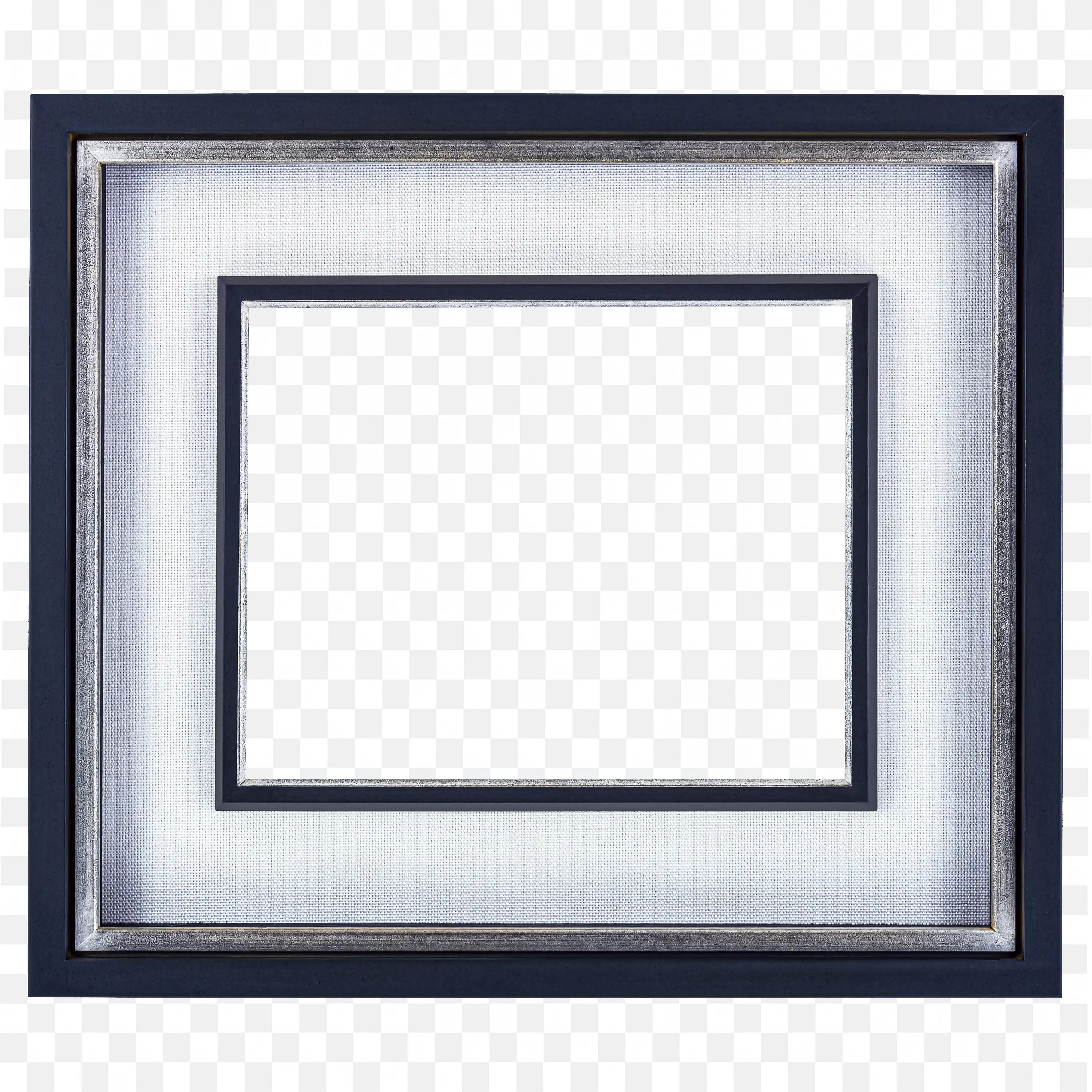 Black Picture Frame with White Mat Elegant Textured Design